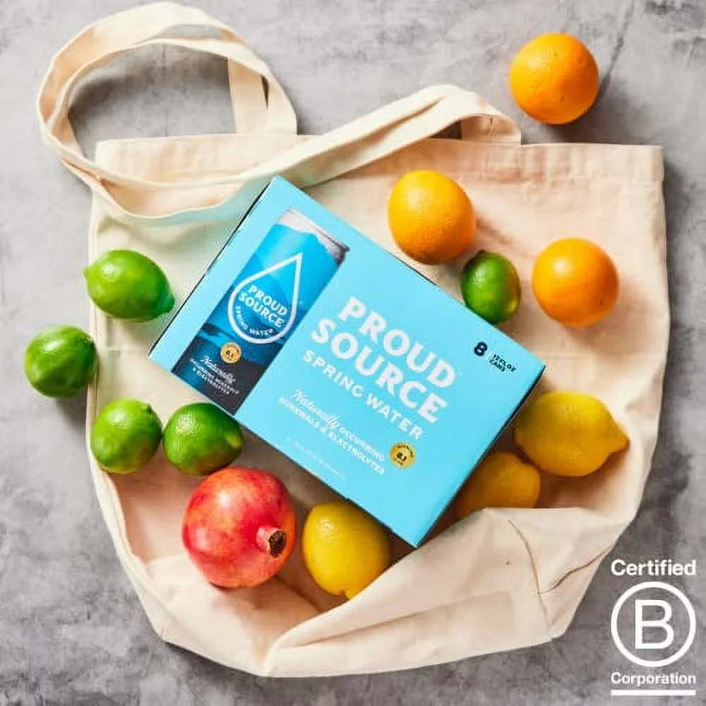 Proud Source Alkaline Spring Water, Natural Minerals + Electrolytes, Infinitely Recyclable Aluminum, BPA-Free (24 pack 12 oz Cans)