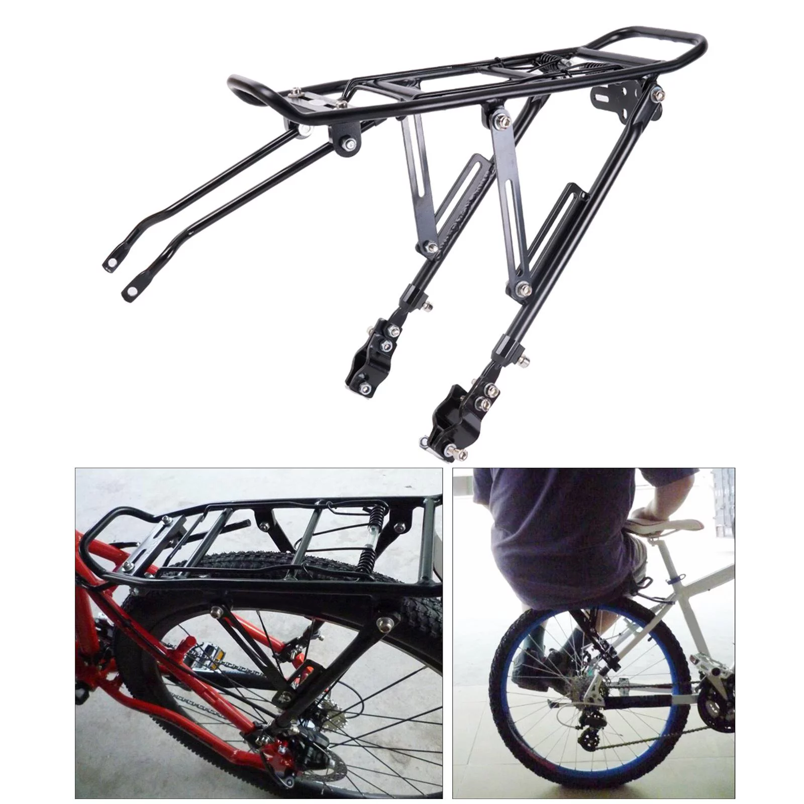 Rear Road Bike Touring Carrier Luggage rack and shelf Carrying Gym Bag Tailstock Holder