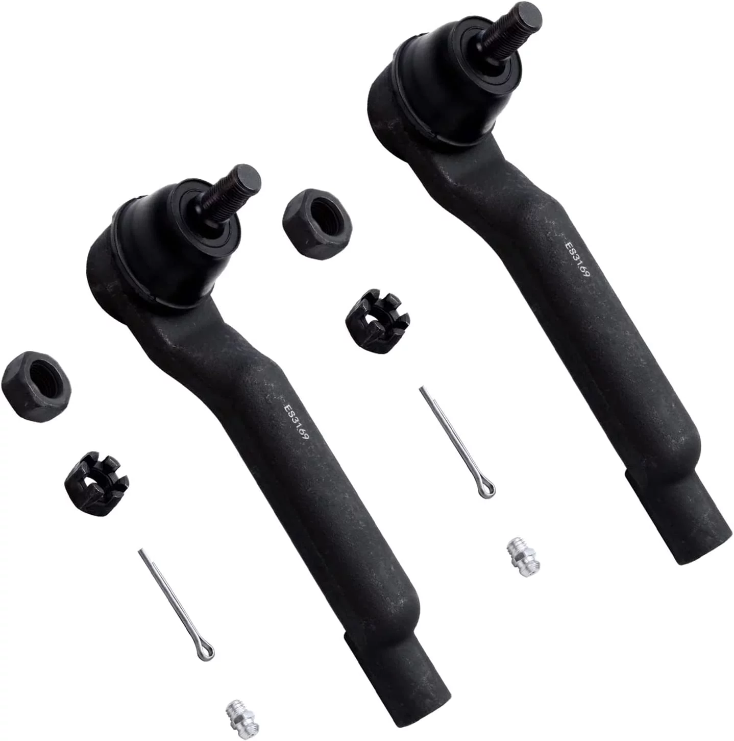 Detroit Axle - New 6-Piece Front Suspension Kit - Inner and Outer Tie Rod End Links Tie Rod Rack Boots
