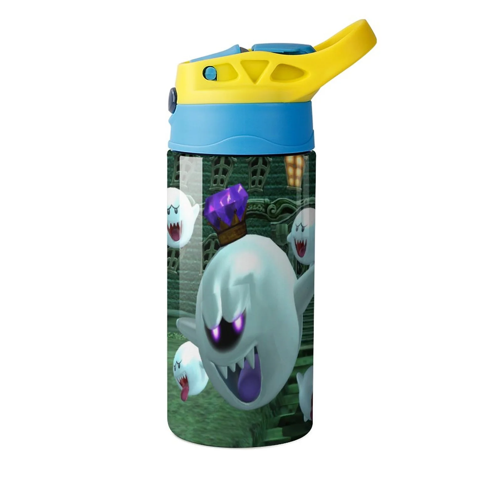 Boo Game Luigi's Mansion Kid's Insulated Water Bottle With Straw Vacuum Stainless Steel Cup Leak-Proof Children Toddler Thermoses