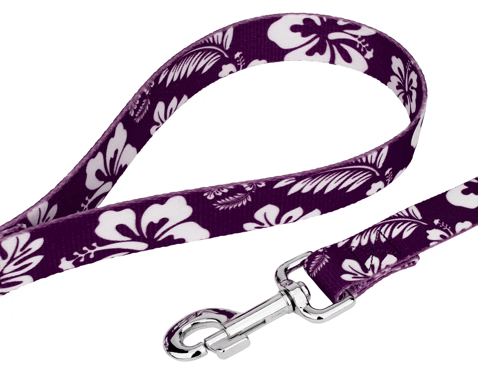 Country Brook Design&reg;  Purple Hawaiian Premium Dog Collar & Leash