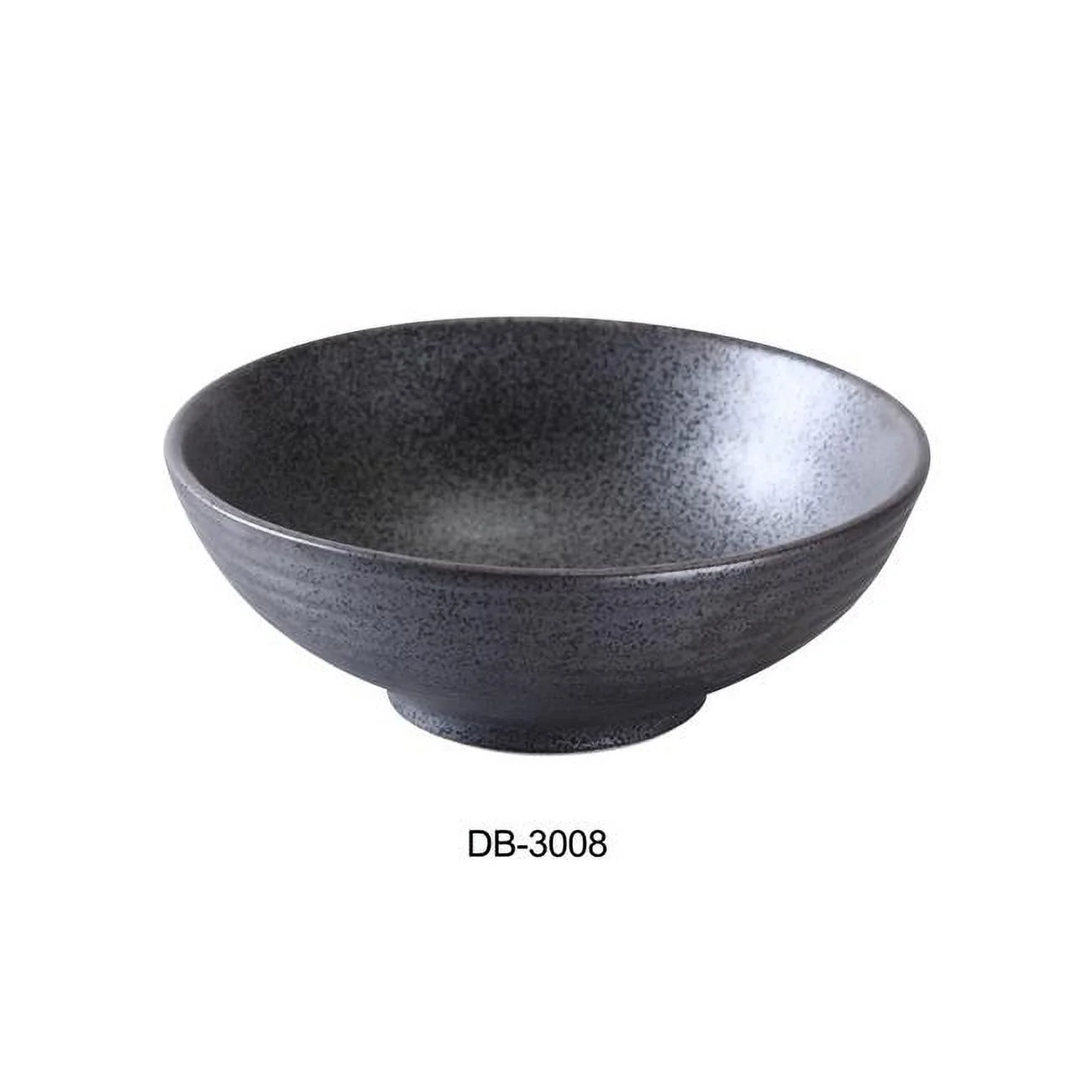 Yanco DB-3008 8 in. Diamond Black Collection Noodle Bowl, Matte Glaze - 36 oz - 3 in. - Pack of 12