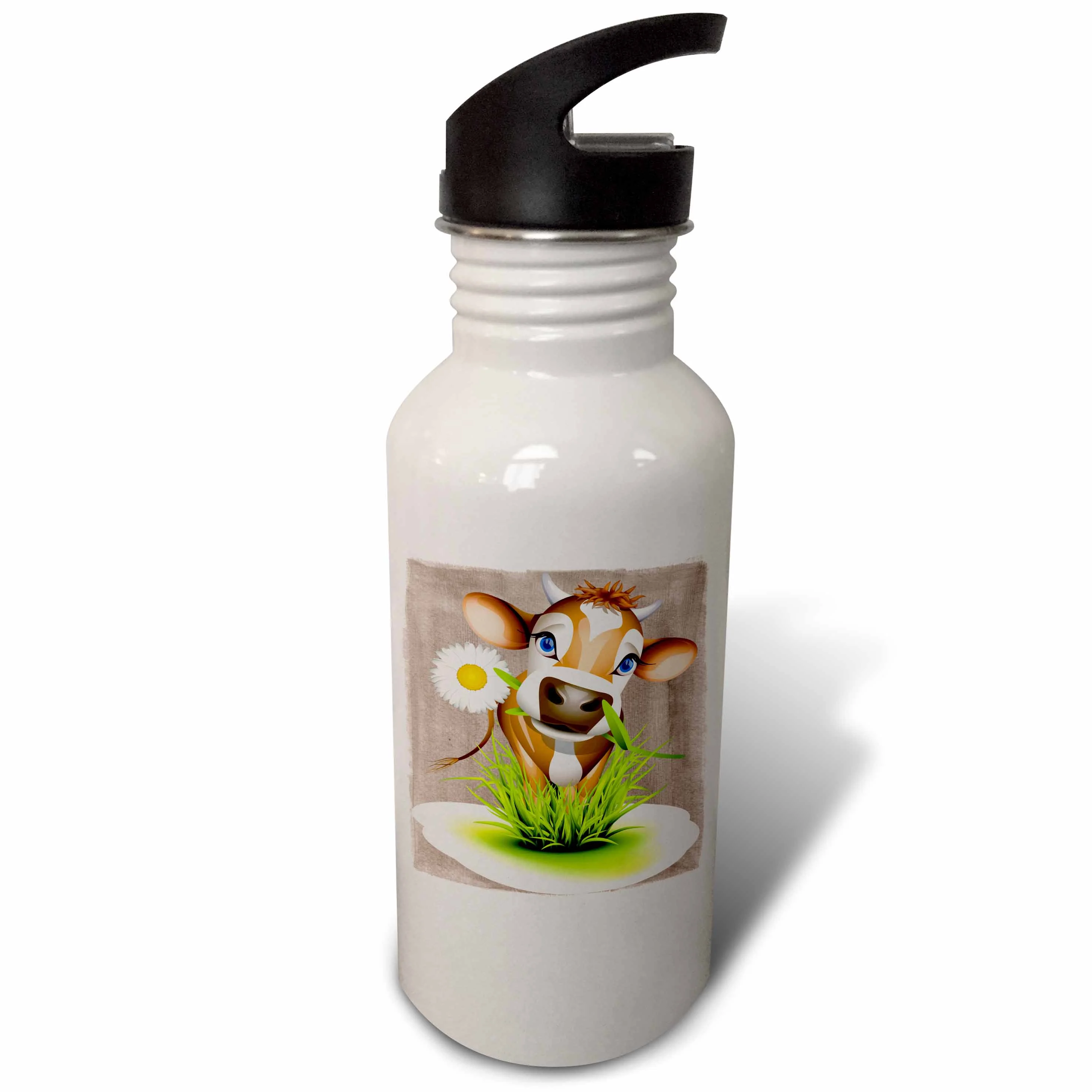 Jersey Cow in Grass 21 oz Sports Water Bottle wb-110913-1
