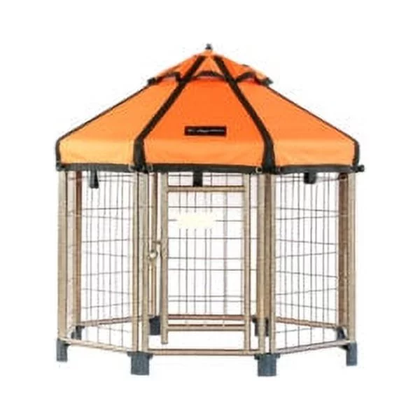 Pet Gazebo Indoor Outdoor Dog Kennel Play Pen with Waterproof Market-Top Cover, Desert Sunset, 3-ft