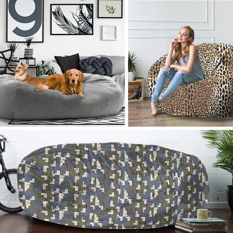 Bean Bag Chair Cover (No Filler)(180 * 90cm) Blue