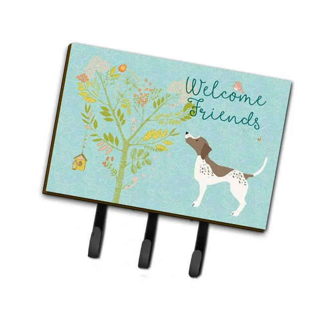 Welcome Friends Gun Dog Leash or Key Holder - 6 x 2 x 9 in.