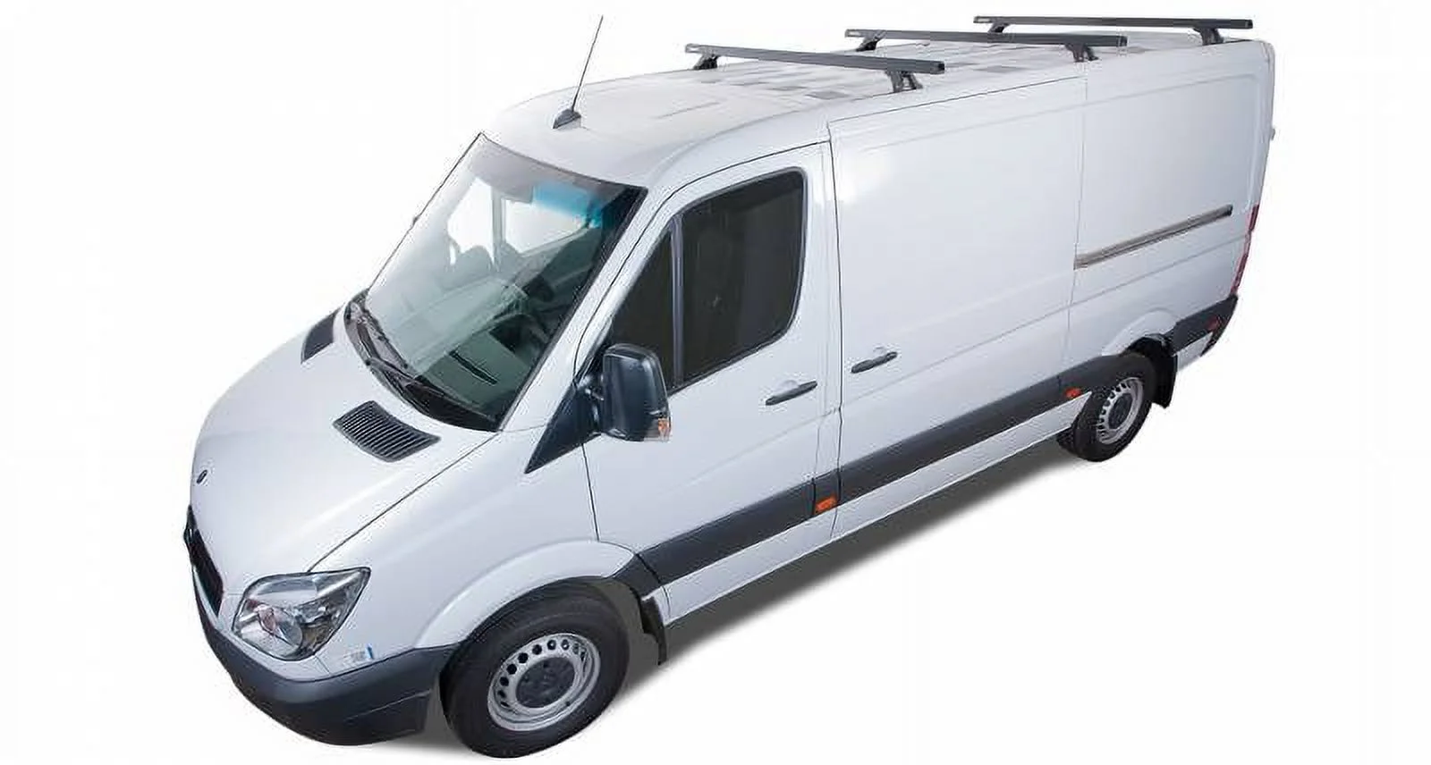 Rhino Rack 2007-2009 Fits Dodge Sprinter 2010-2019 Fits Mercedes Benz Sprinter 2007-2018 Fits Volkswagen Crafter 2dr Heavy Duty RLTF Black 3 Bar Roof Rack JA0979