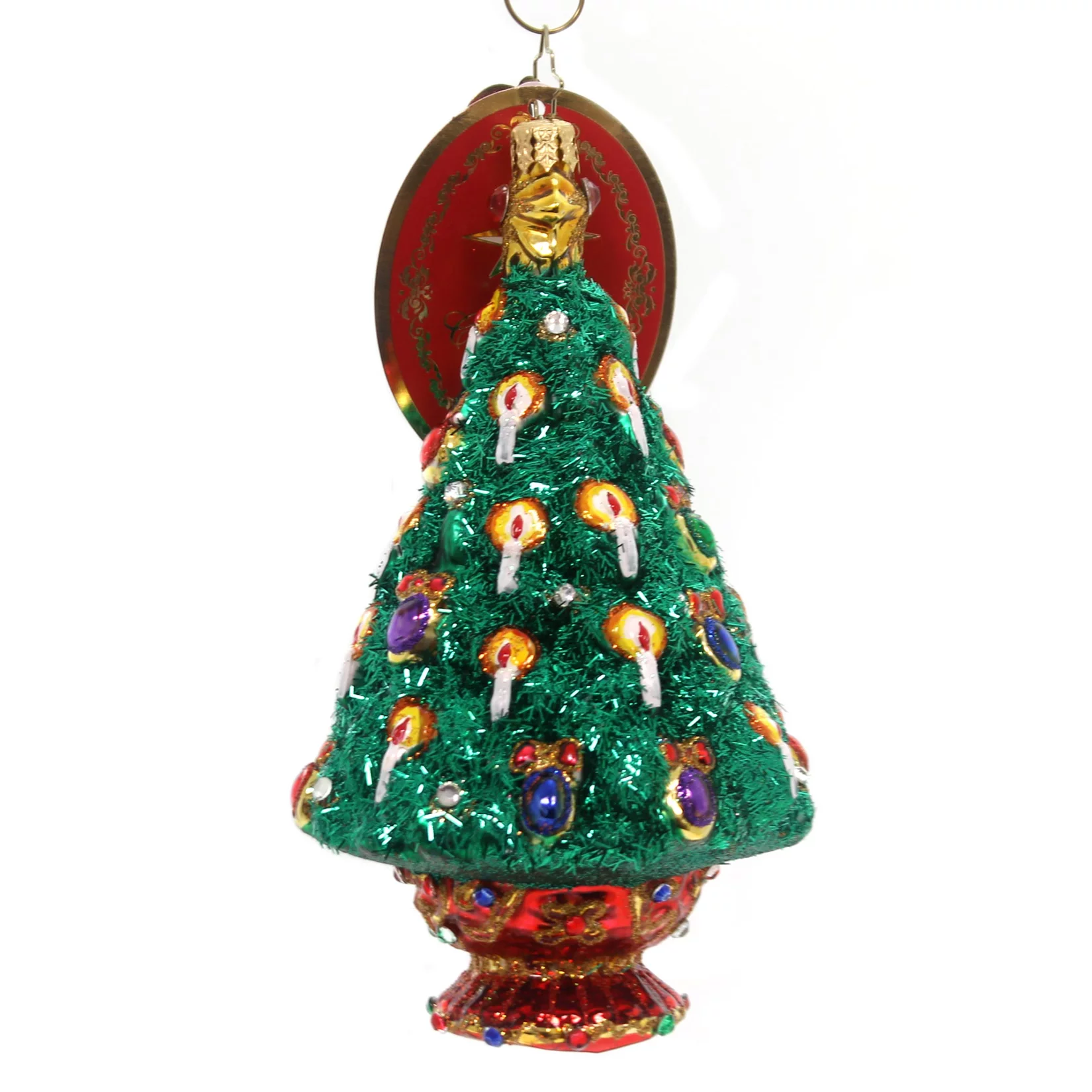Christopher Radko JEWELED SPRUCE Glass Christmas Tree Candles 1018613