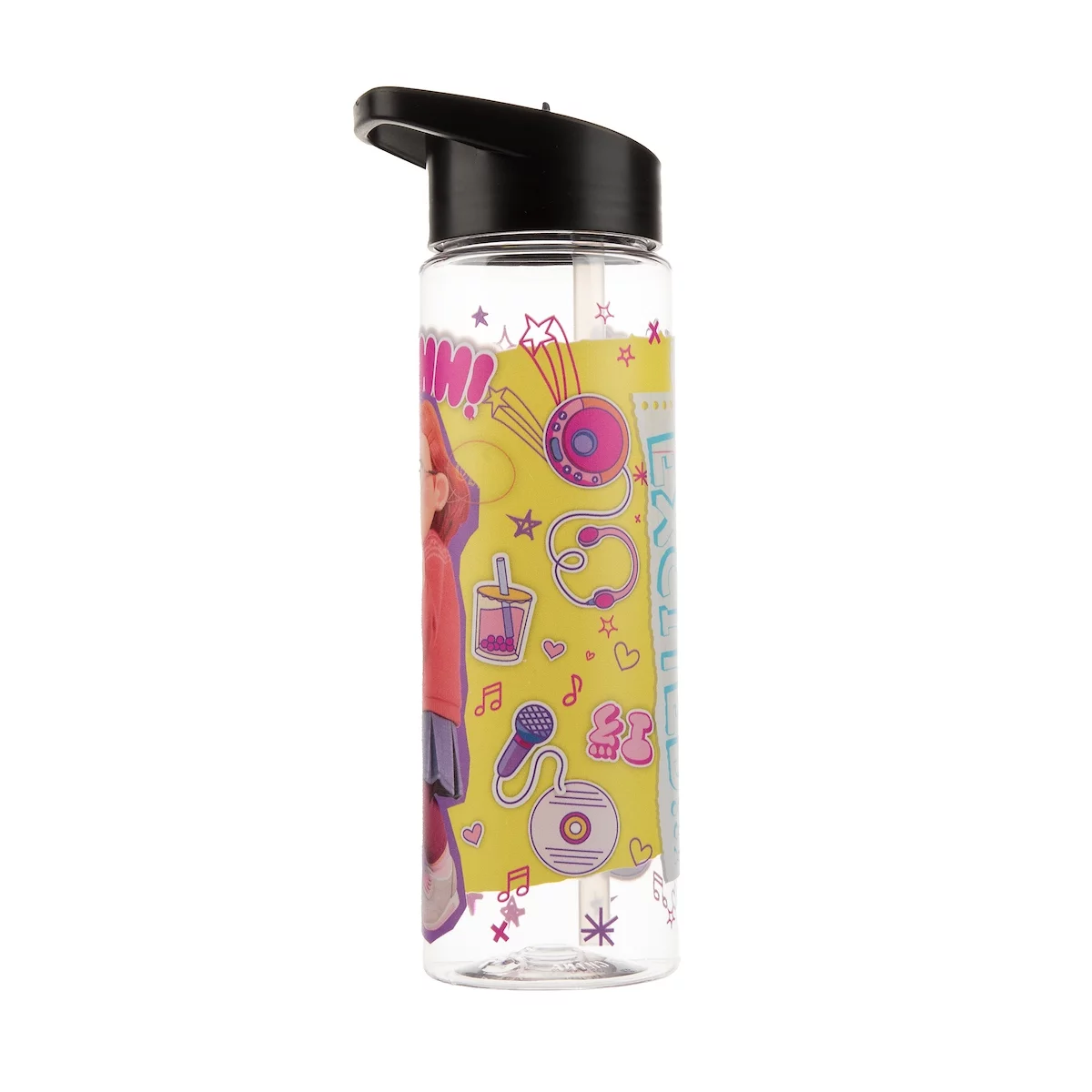 Turning Red Image Collage 24-Ounce Transparent Plastic Water Bottle With Spill-Proof Twist-On Lid-OSFA