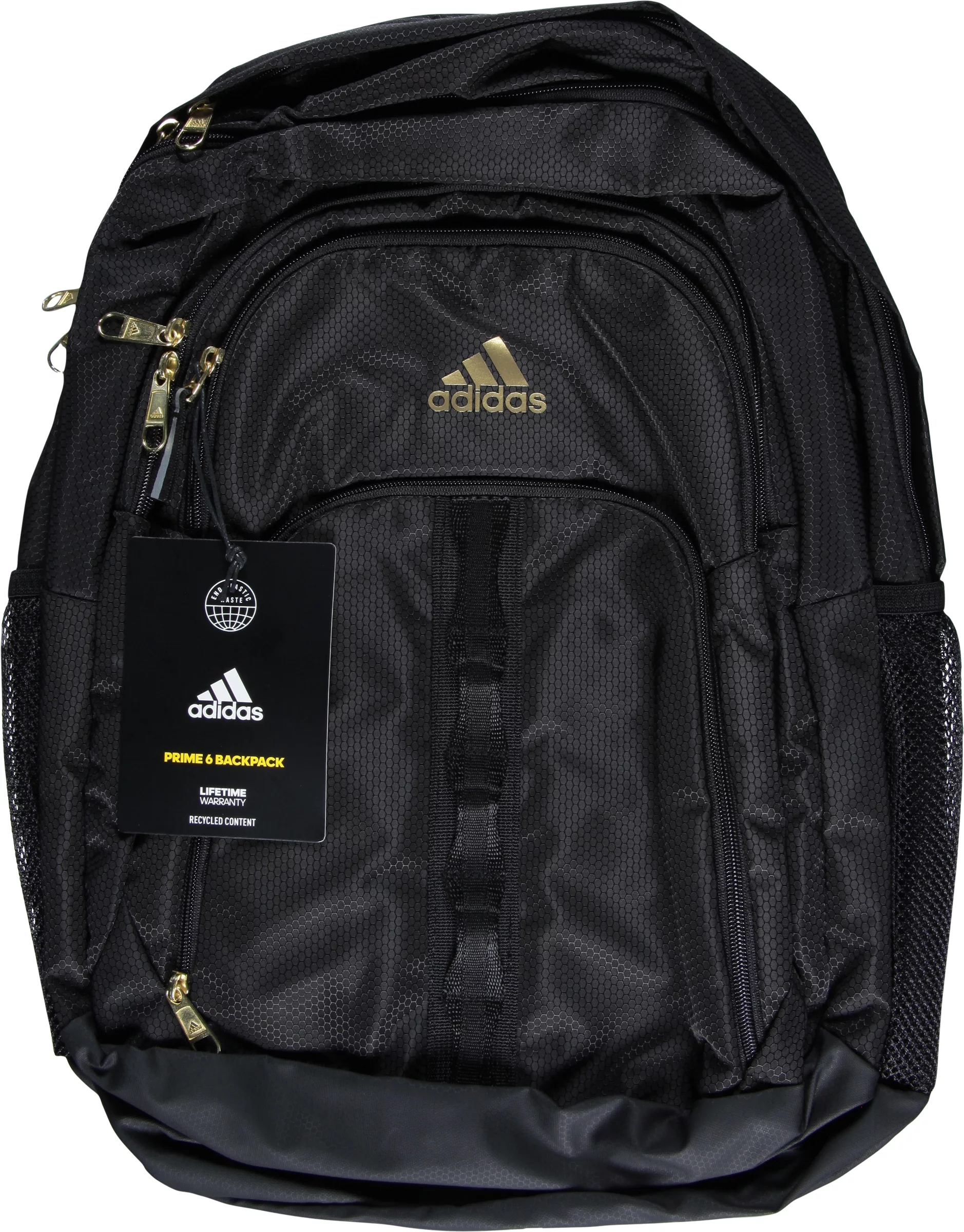 adidas Prime 6 Backpack, Black/Gold Metallic, One Size