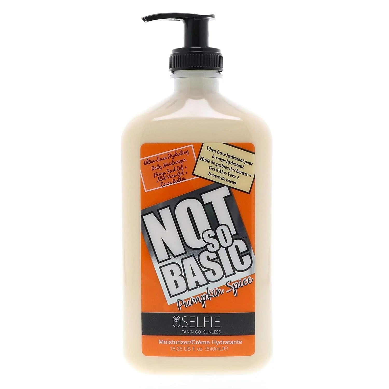 New Selfie Tan'n Go Not So Basic Pumpkin Spice Daily Lotion - Skin Softening & Hydrating, Tan Extending, Lotion & Moisturizer After Sun Care, 18.25 oz