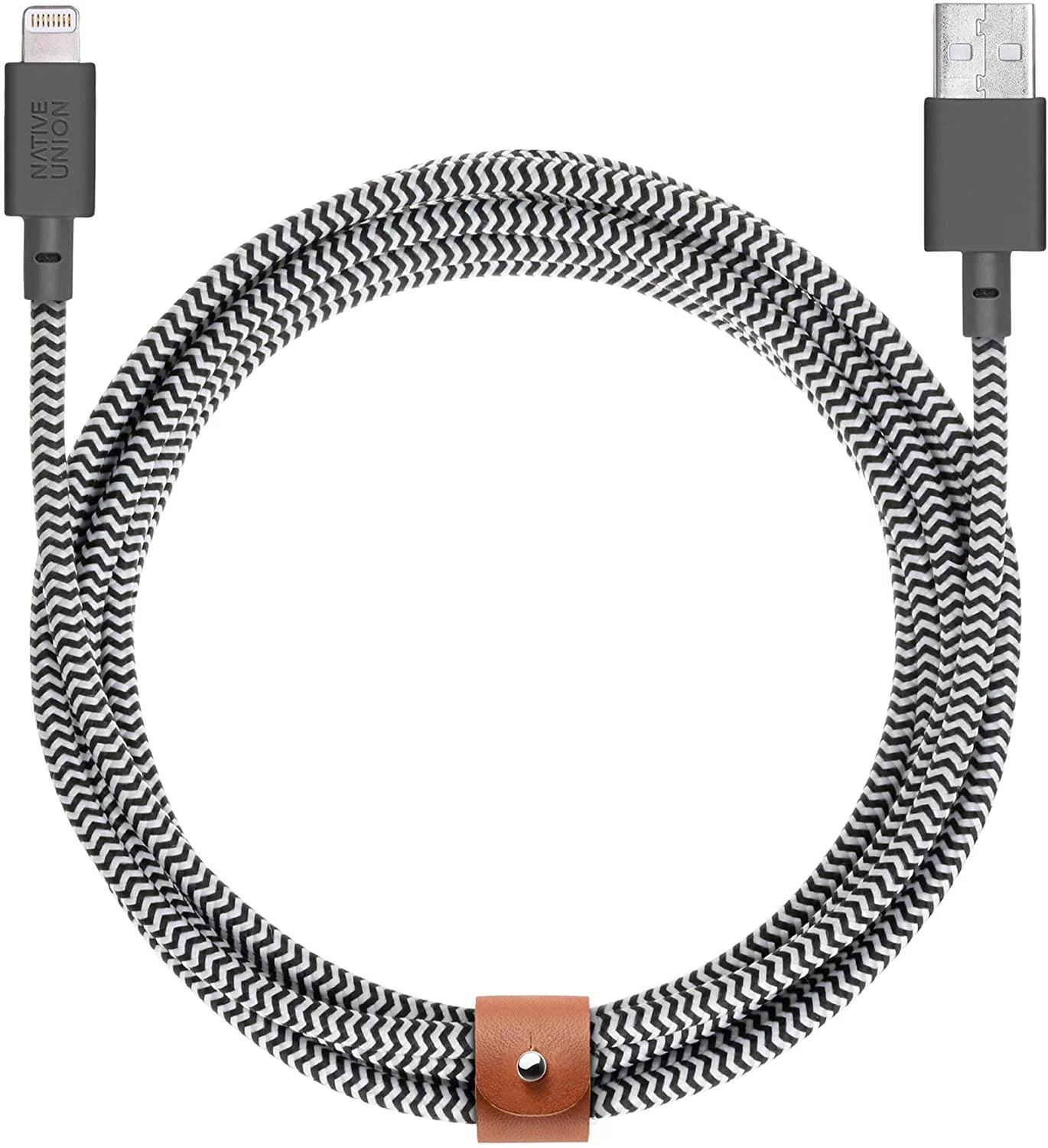 Native Union  10-Ft USB to USB-C Charge and Sync Braided Belt Cable - Gray