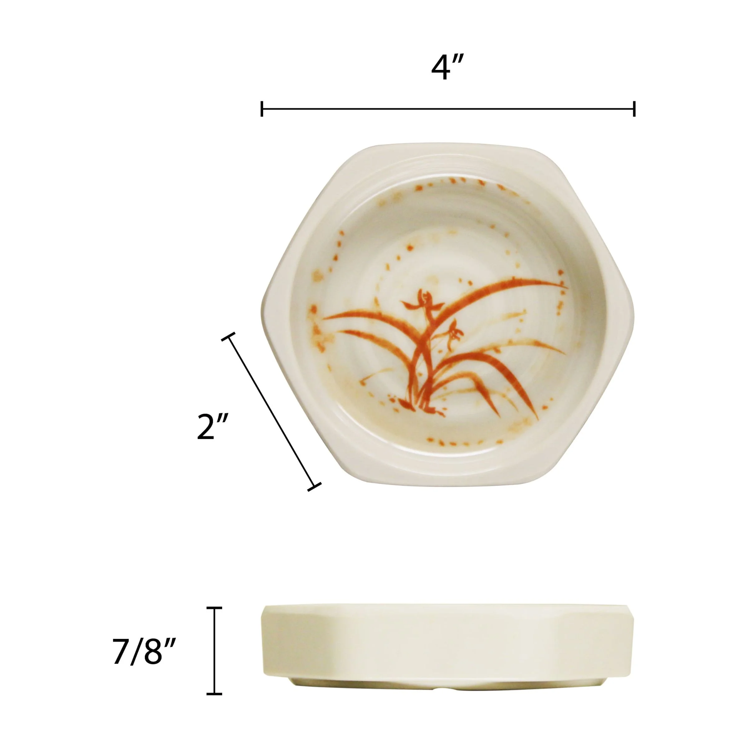 Excellante Gold Orchid Melamine Dinnerware Collection 3 oz., 4