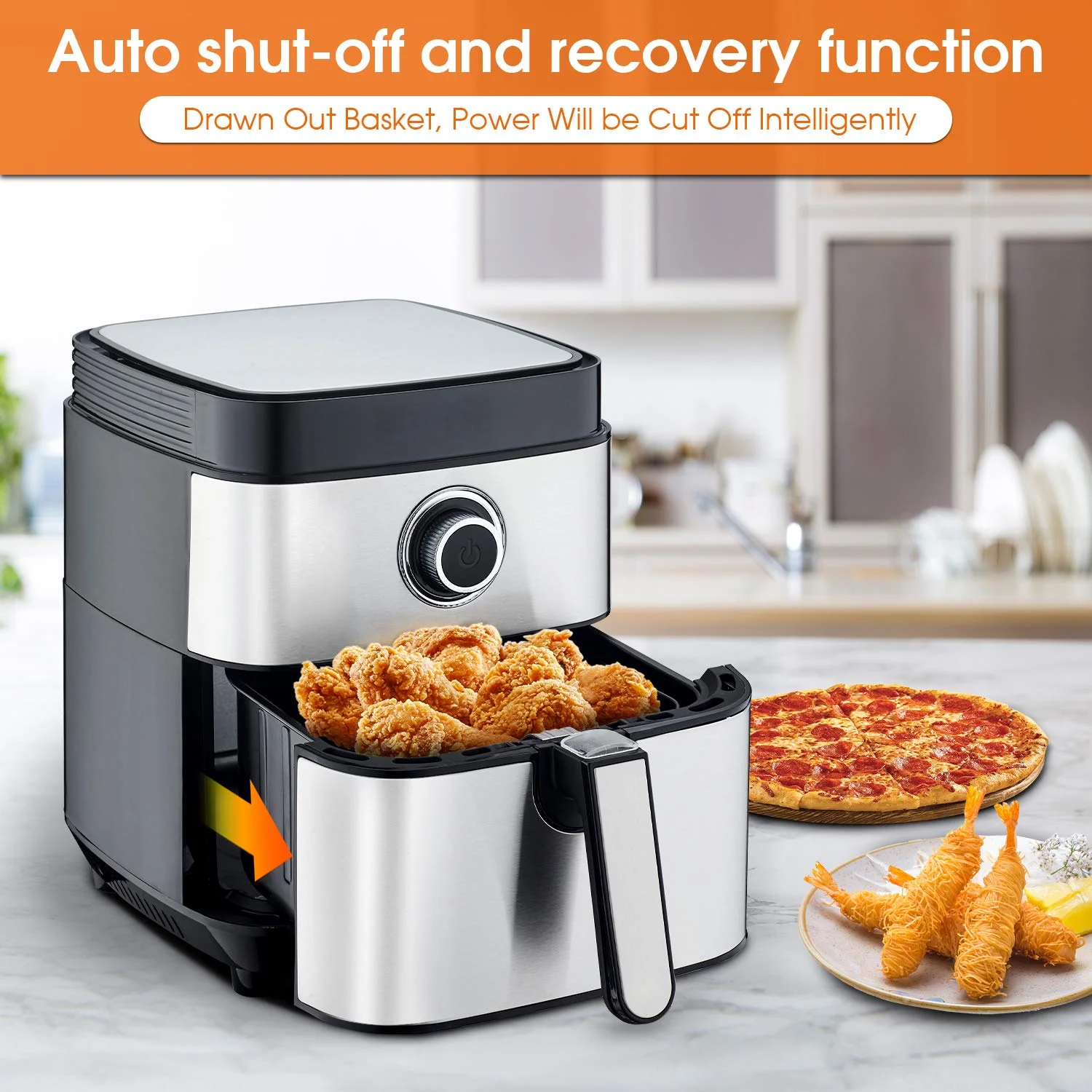 MOOSOO 5.2Qt Air Fryer, 8-in-1 Air Fryer Oven with Digital Touchscreen MA13