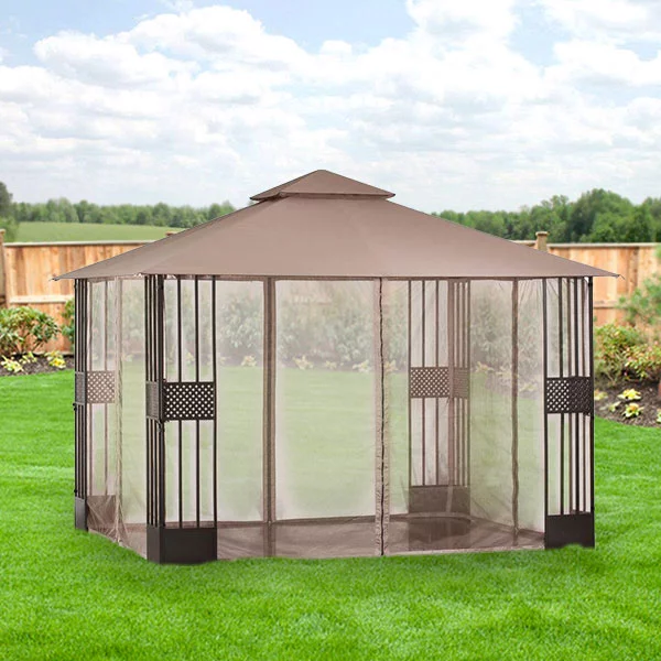 Garden Winds Replacement Canopy Top and Side Mosquito Netting Set for Mesh Gazebo - Riplock 350
