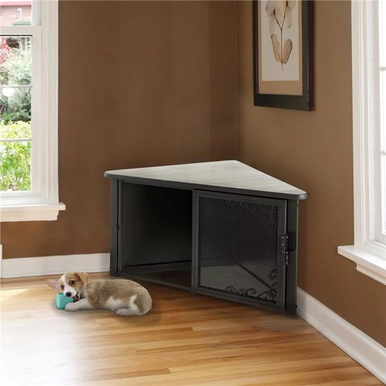 Accent Corner Table Pet Crate Small