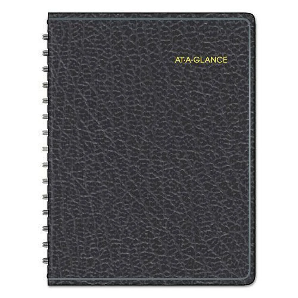 AT-A-GLANCE Undated Four Person Daily Appointment Book Black 8 12 x 11 - Daily