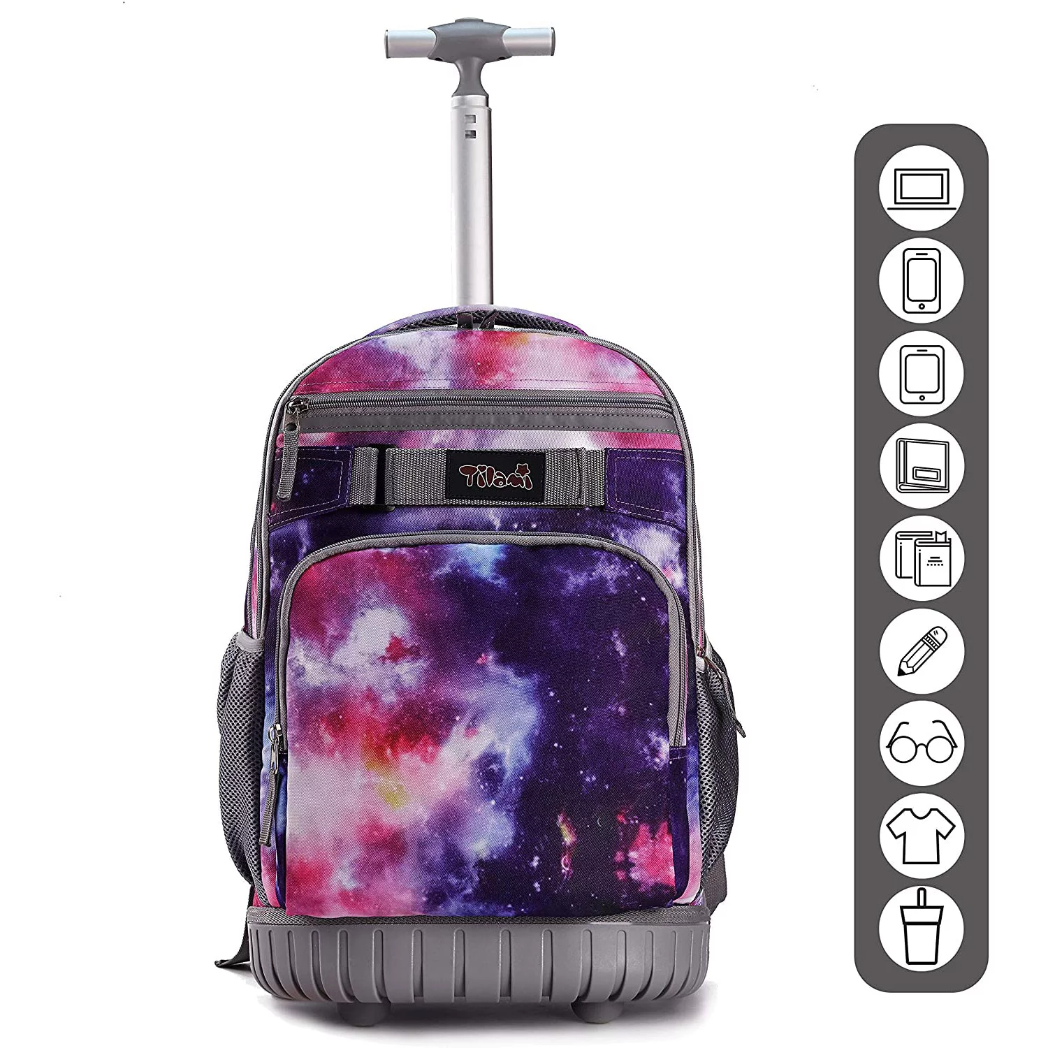 Tilami Rolling Backpack 19 inch with Lunch Bag Wheeled Laptop Backpack