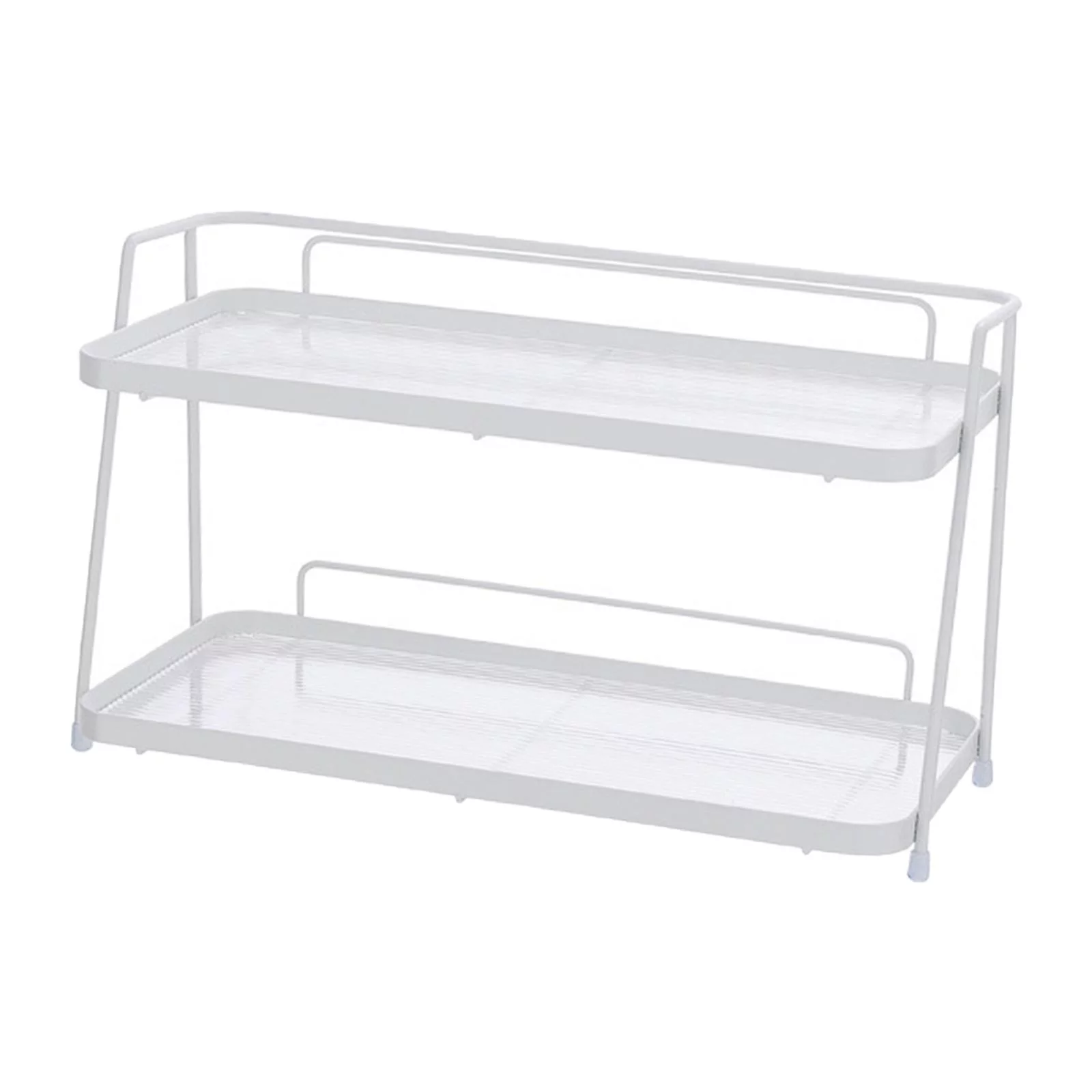 Storage Shelf, Cosmetic Rack, 2 Tier Bathroom Organizer Shelf, Bathroom Countertop Organizer, for Home Cabinet Shampoo Bedroom Spice Bottles White