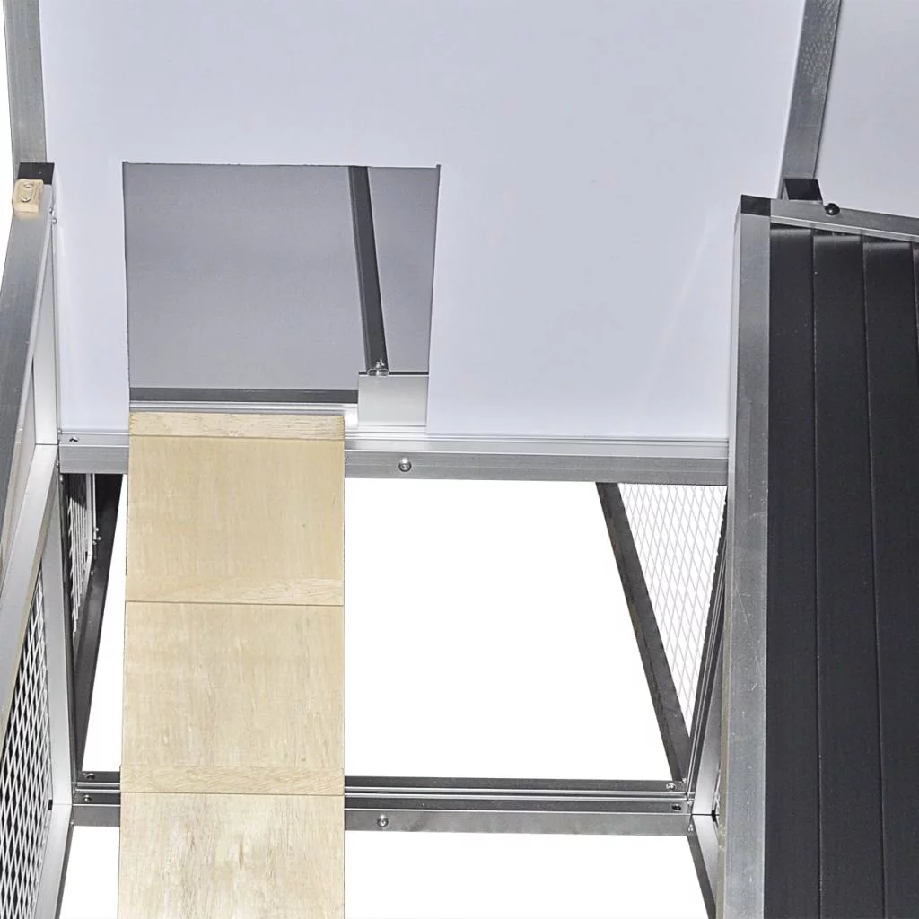 Carevas Chicken Coop with Runs and Nest Box Aluminum