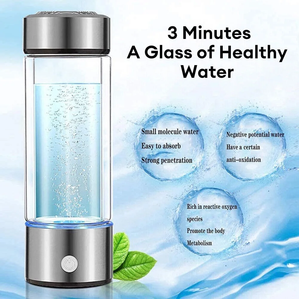 ZUANYETD Hydrogen  Water Bottle Rechargeable Super Antioxidan Ionizer，Hydrogen Rich Water Glass Health Cup