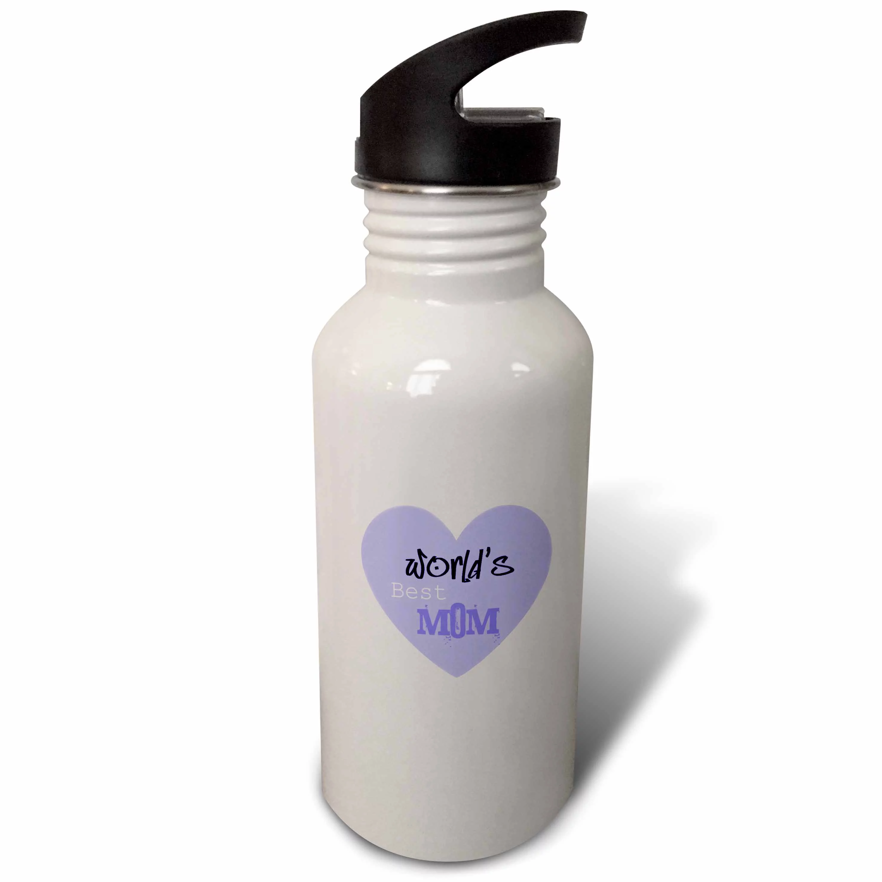 Worlds Best Mom Purple Heart Mothers Day 21 oz Sports Water Bottle wb-29393-1