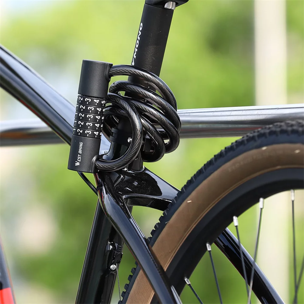 Bike Locks,Cable Lock Ebike Bike Locks Lock Coiled Cable Lock Resettable Combination Lock Cable5 Lock - Coiled