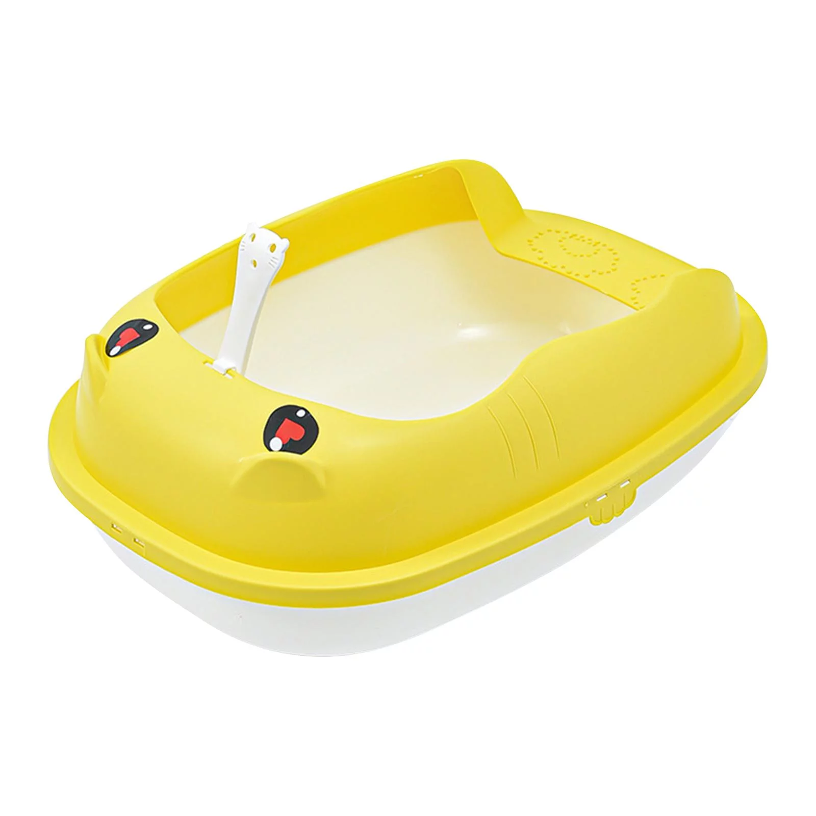 Cat Easy to Clean Portable Detachable Frame Deep Loo Semi Enclosed Pets Supplies Open Top Pet Litter Tray for Bunny Cats Supplies Yellow S