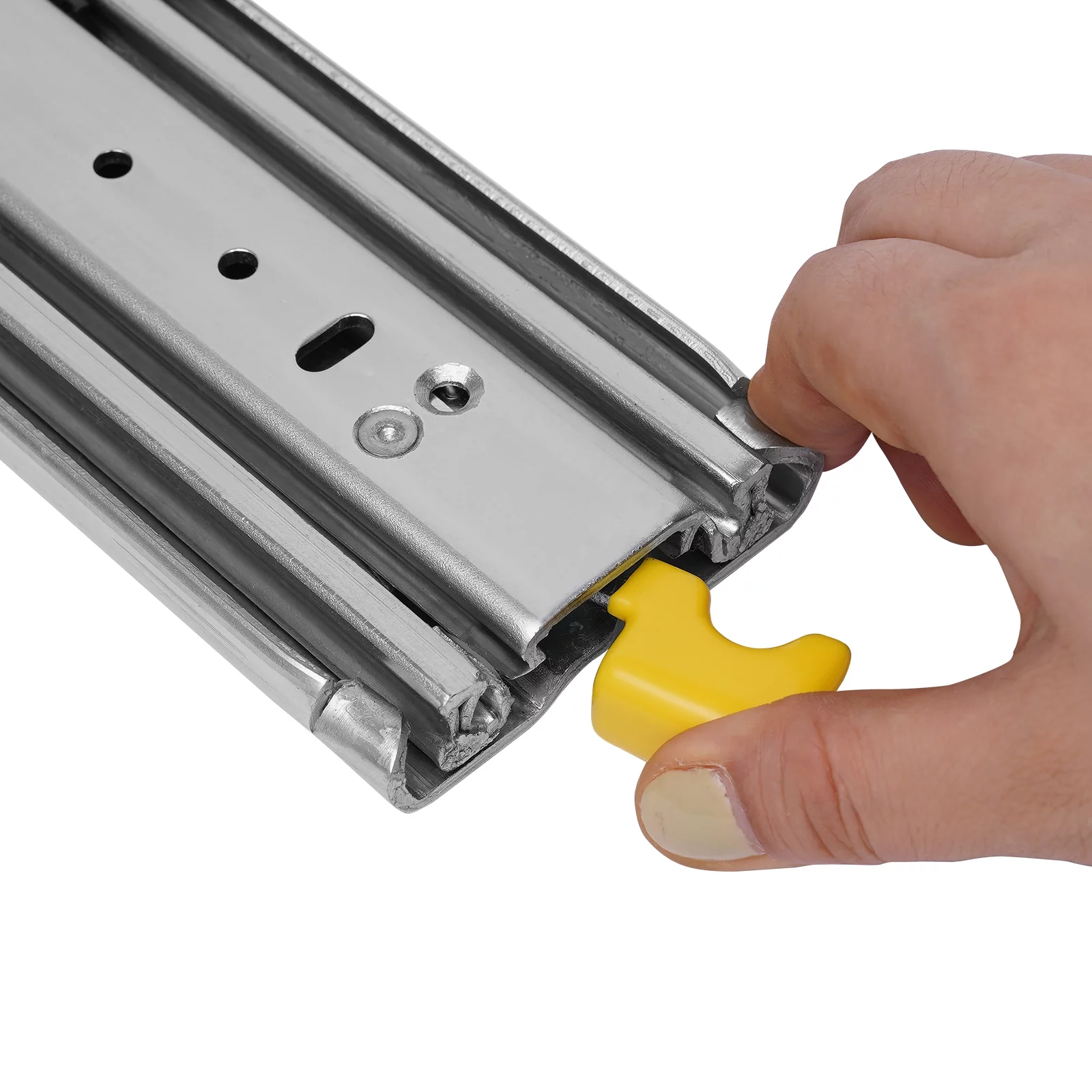 Miuameov 1 Pair Galvanized Heavy Duty Drawer Slides, 12 Inch Full Extension Ball Bearing Industrial Drawer Slides, 3 Section Drawer Tracks and Runners 500 lb Load Capacity Side Mount (With Lock)