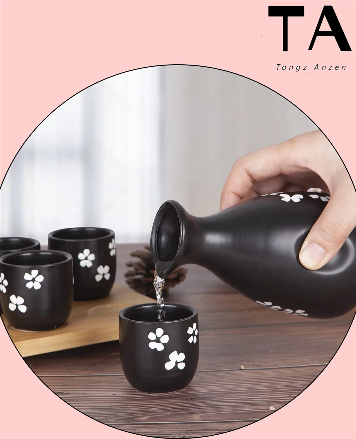 Durable Japanese Sake Ceramic 6pcs Set