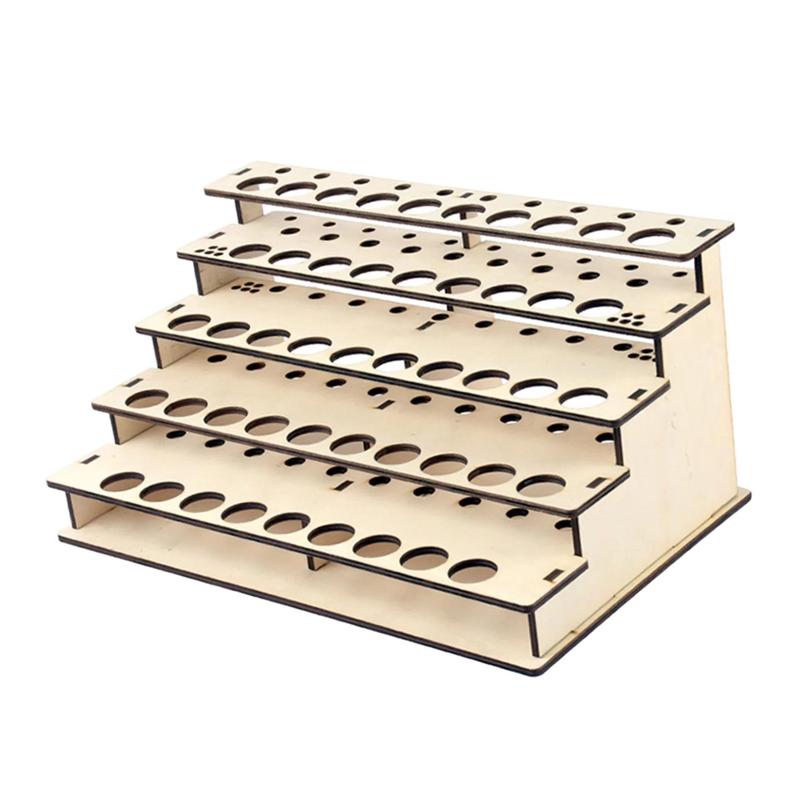DIY Wooden Paint Storage Rack Paint Organizer with 43 Holes, Ink Bottle Stands ,Pigment Organizer Holder for Home Workspace