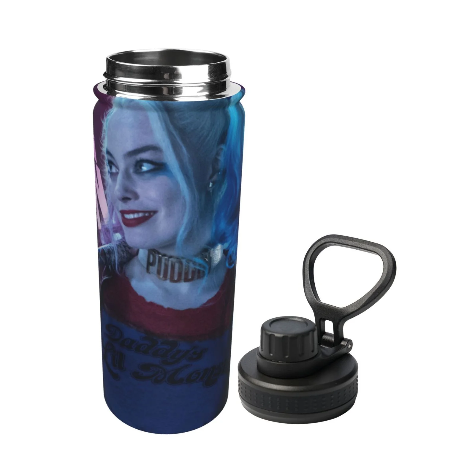 Harley Quinn Sports Insulated Water Bottles Kettle Stainless Steel Portable Cup18OZ For Travel Gym School