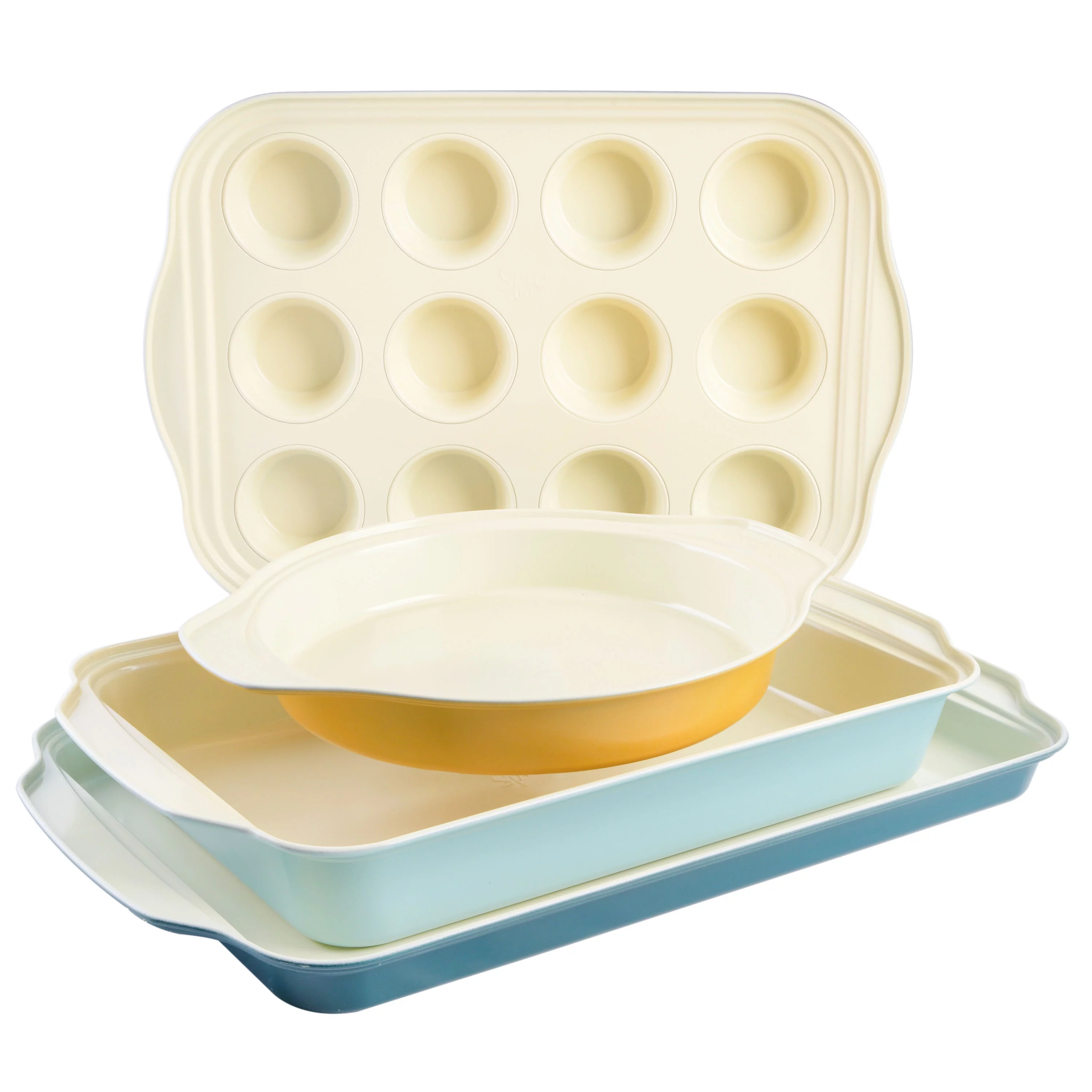 Spice by Tia Mowry - Tia's Healthy Non-stick Carbon Steel Assorted Color 4-Piece Baking Set