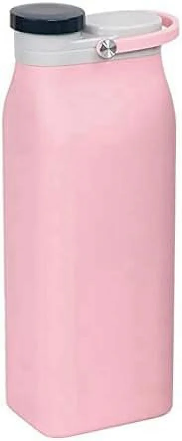 Glass Water Bottles 600Ml Outdoor Silicone Collapsible Water Bottle Food Grade Portable Foldable Drink Waterbottle Water Bottles Water Bottle Glass (Size : Pink)
