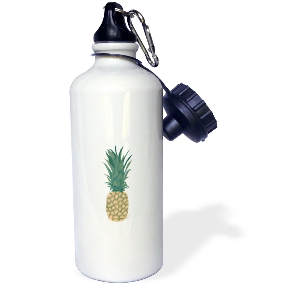 3dRose Painting of a whole ripe pineapple with leaves, Sports Water Bottle, 21oz