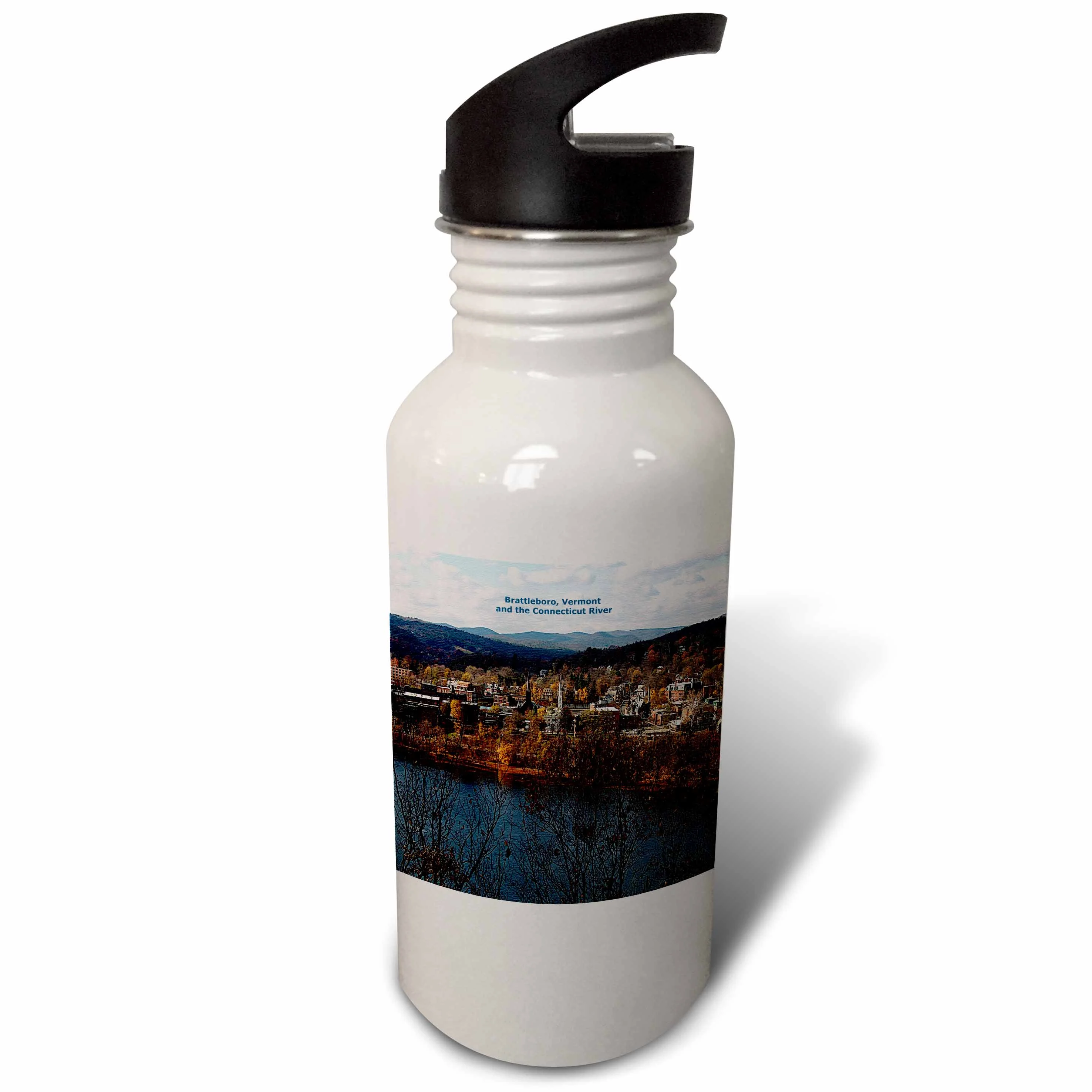 Brattleboro, Vermont and the Connecticut River 21 oz Sports Water Bottle wb-130780-1