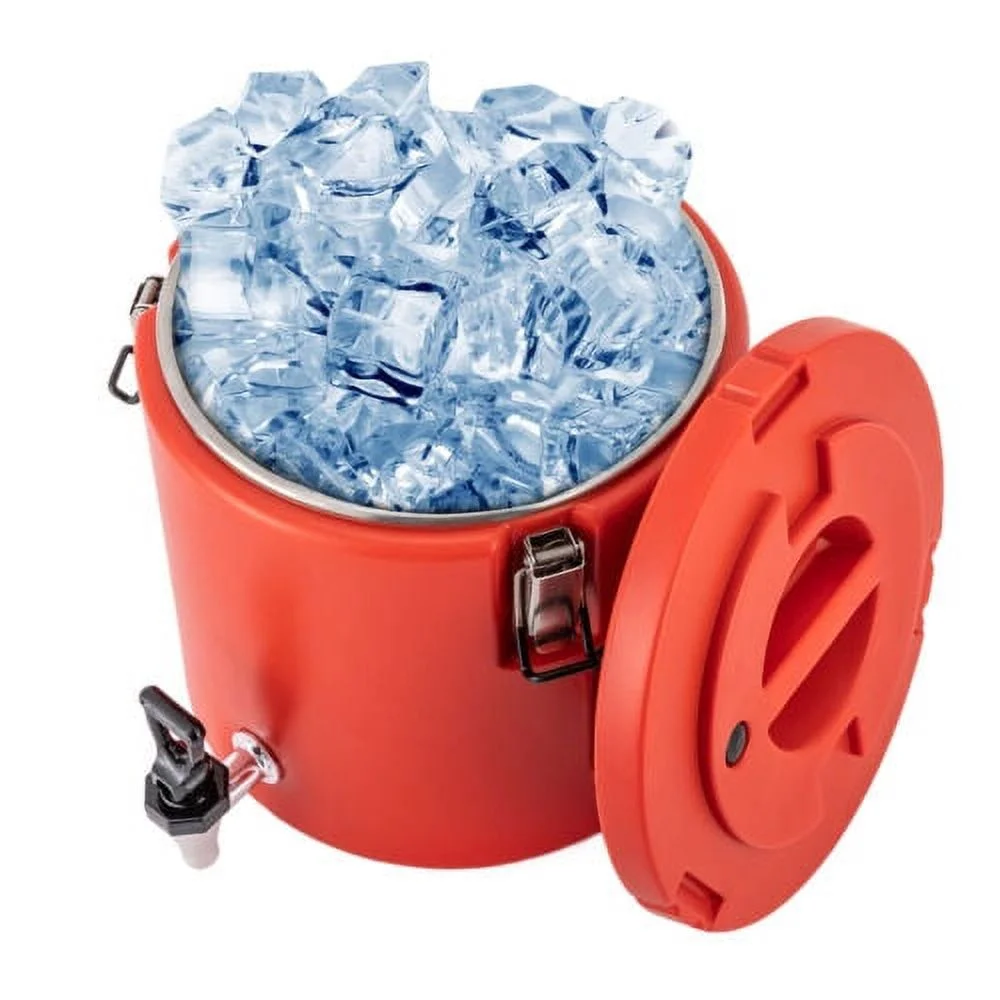 3.9Gal Insulated Beverage Dispenser Hot & Cold Drink Dispenser Stainless Steel