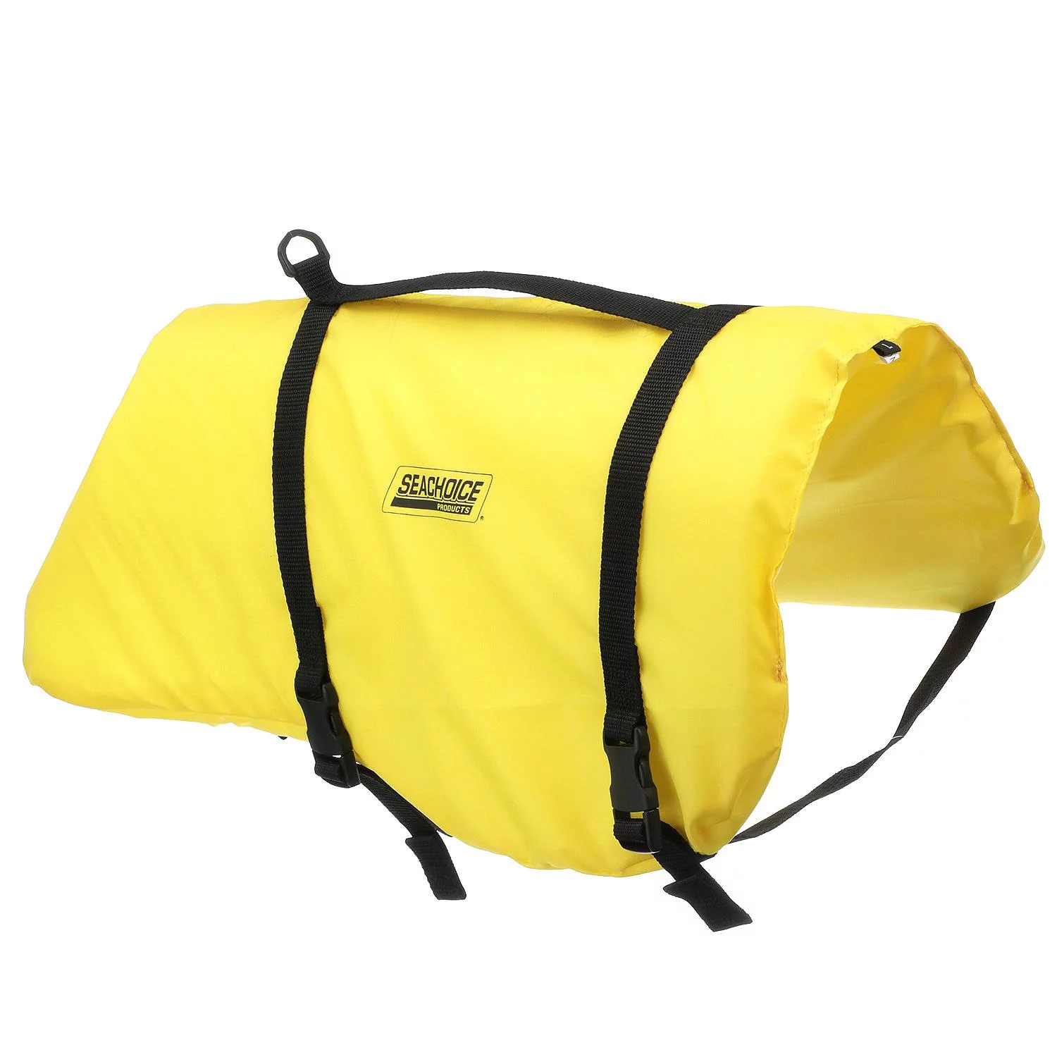 Seachoice Dog Life Vest, Adjustable Life Jacket For Dogs, w/ Grab Handle, Yellow, Size Large, 50-90 Lbs.