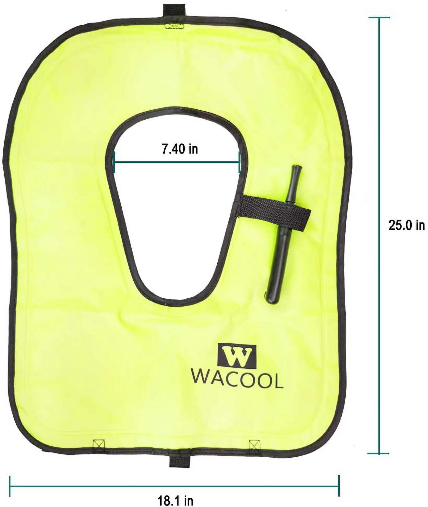 WACOOL Inflatable Snorkel Diving Swimming Scuba Vest Jacket for Adult Youth Kids (Adult, Neon Green)