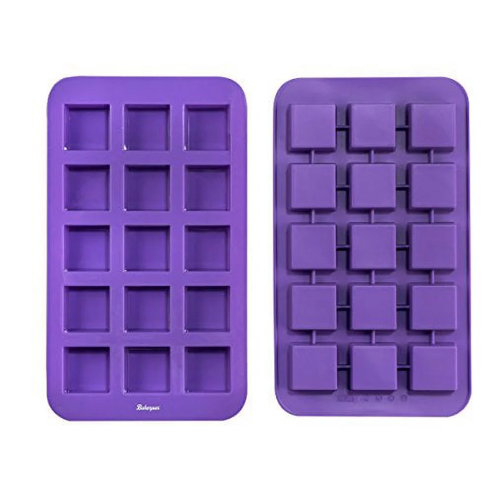 Bakerpan Silicone Brownie Pan with Dividers, Brownie Mold Squares, Baking Pan - Set of 2
