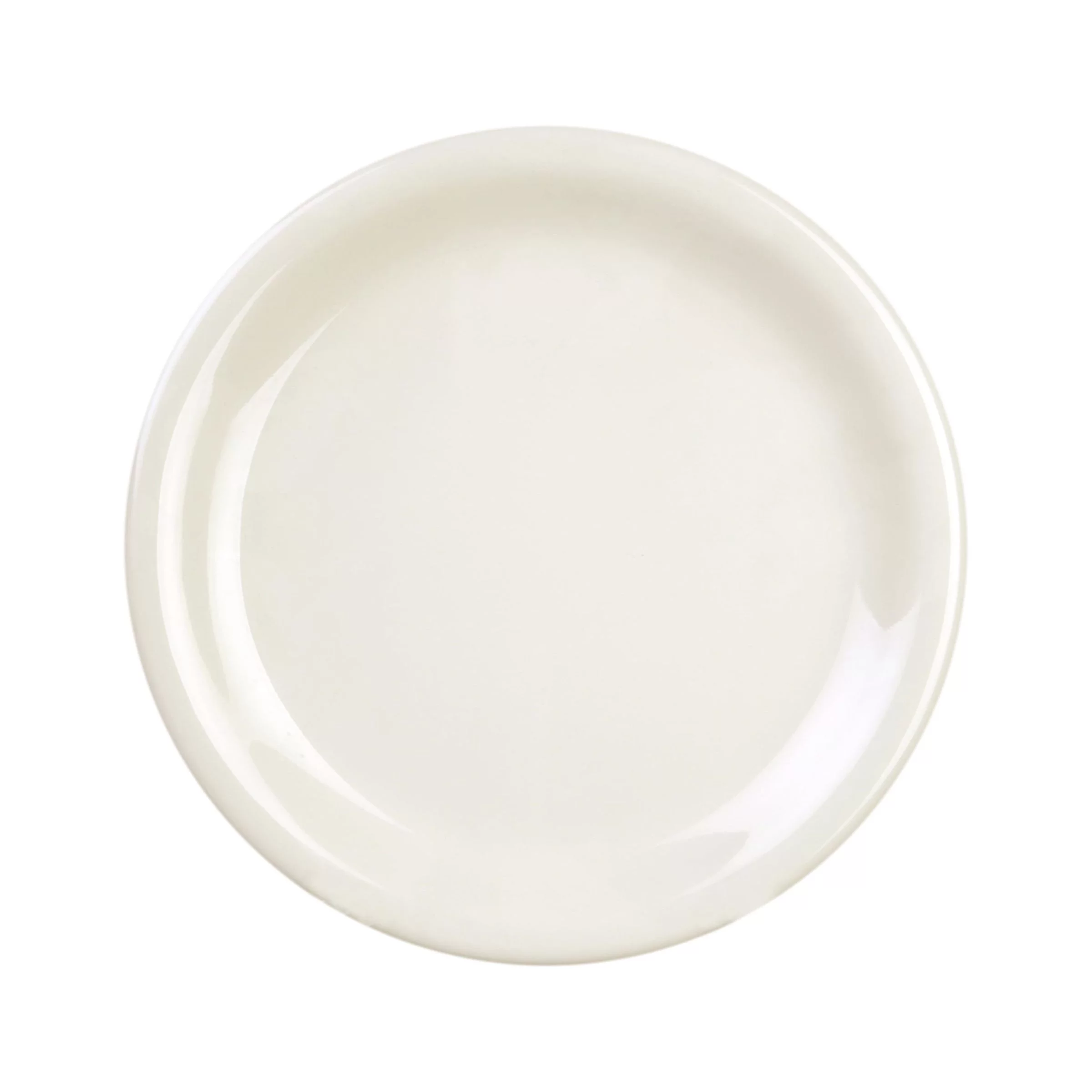 Excellante Color Ivory Melamine Dinnerware Collection 7.25 Inch Narrow Rim Round Plate, Comes in Dozen