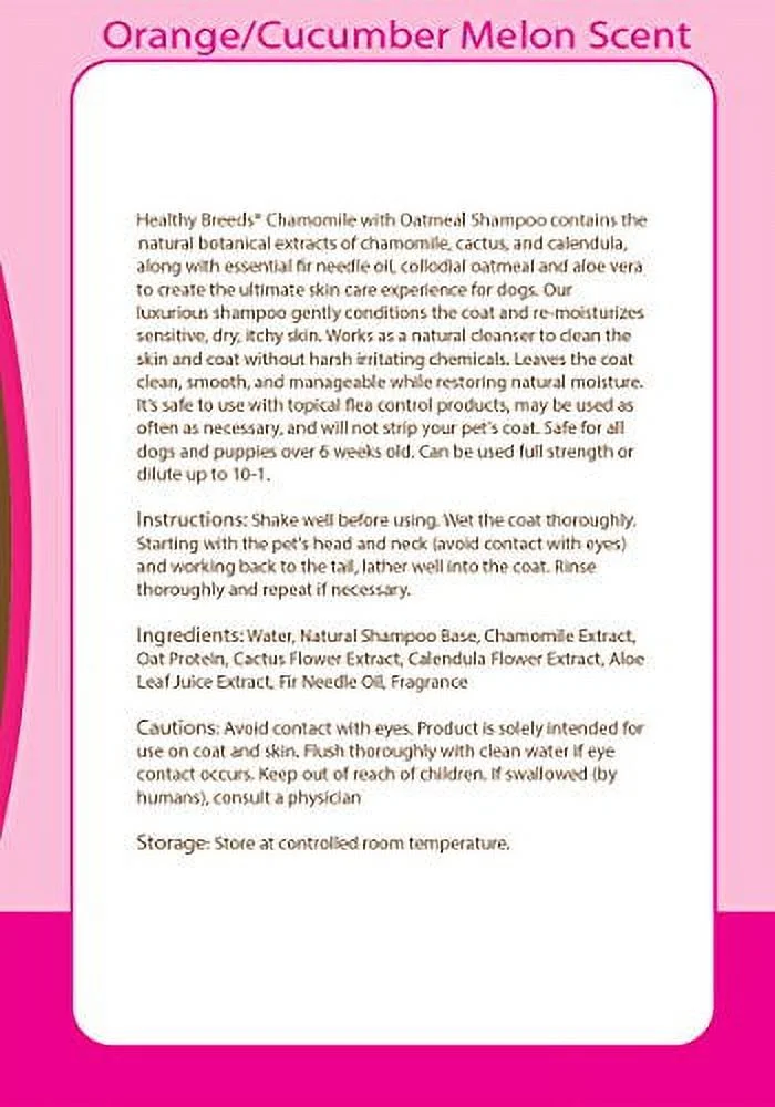 Healthy Breeds 840235162070 Papillon Chamomile Soothing Dog Shampoo