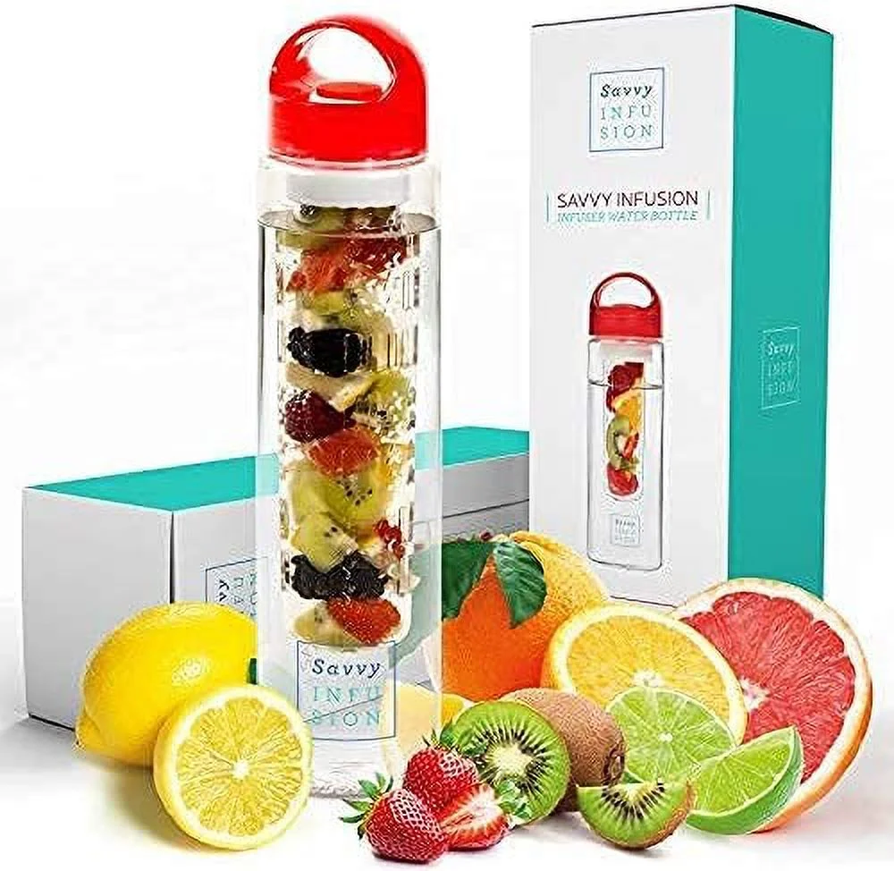 Infusion Fruit Infuser Water Bottle - BPA Free Insulated Water Bottle, Reusable Water Bottle with Fruit Infuser, Easy-to-Clean Gym Accessories for Women, Sports Water Bottle, Savvy Outdoors
