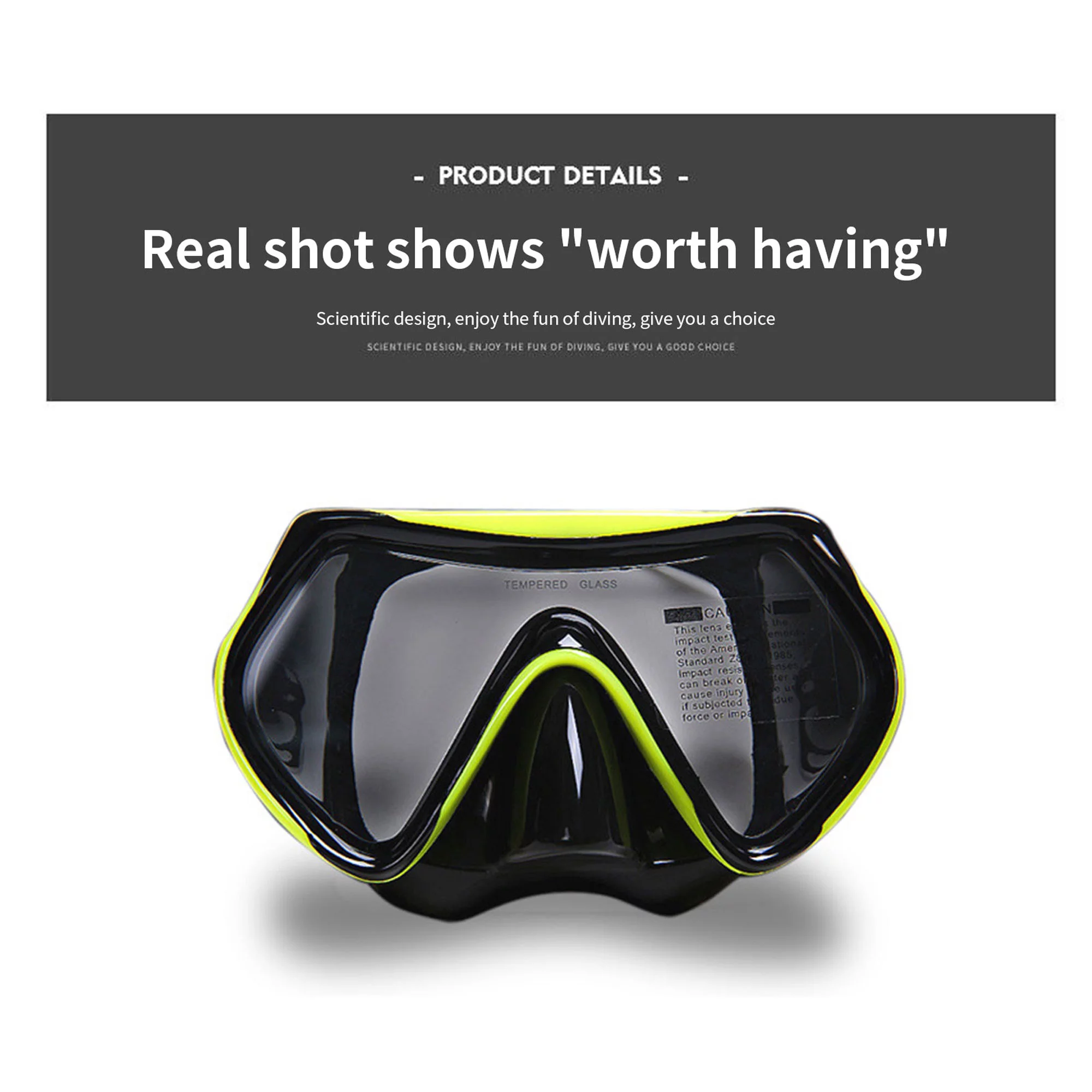 Binpure Silicone Diving Mask with Anti-drop Frame Anti-fog Lens Tool