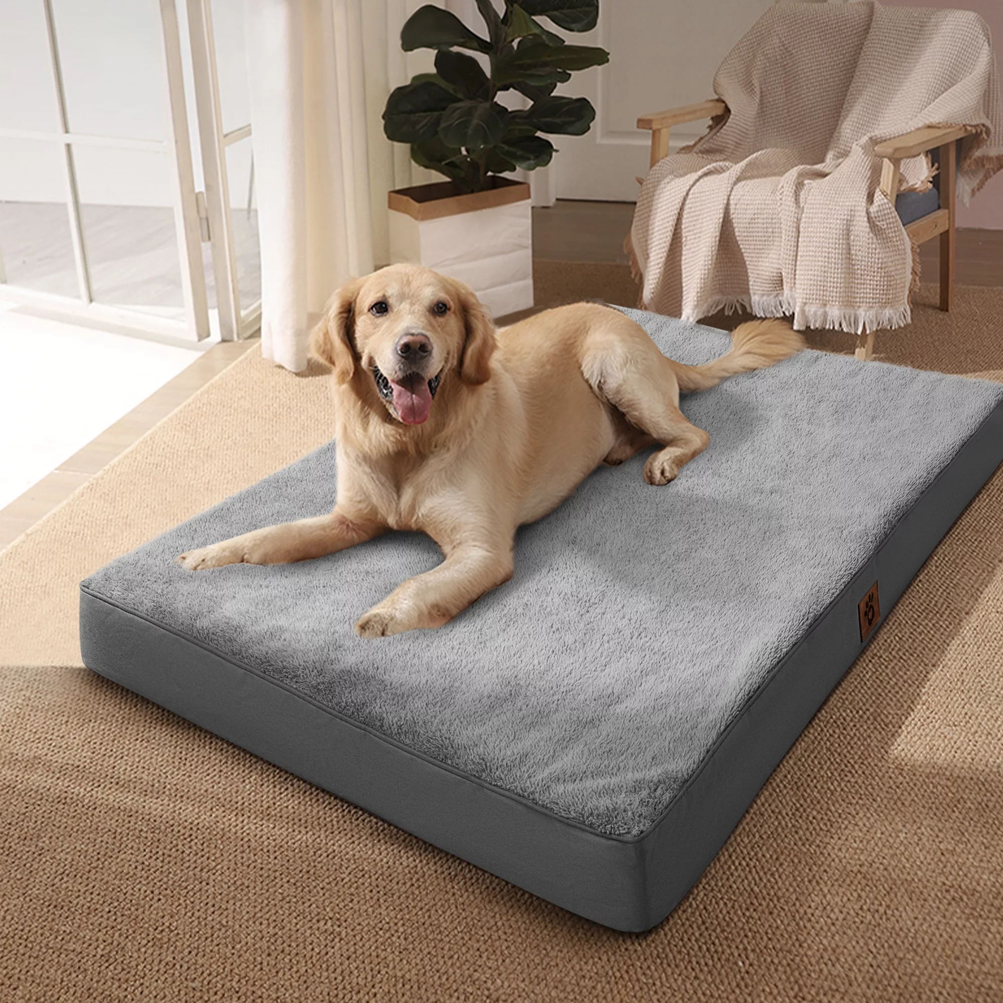 LBRO2M 𝑶𝒓𝒕𝒉𝒐𝒑𝒆𝒅𝒊𝒄 𝑫𝒐𝒈 𝑩𝒆𝒅 for Small Dog, Pet Bed Plush Mattress with Removable Waterproof Cover (30
