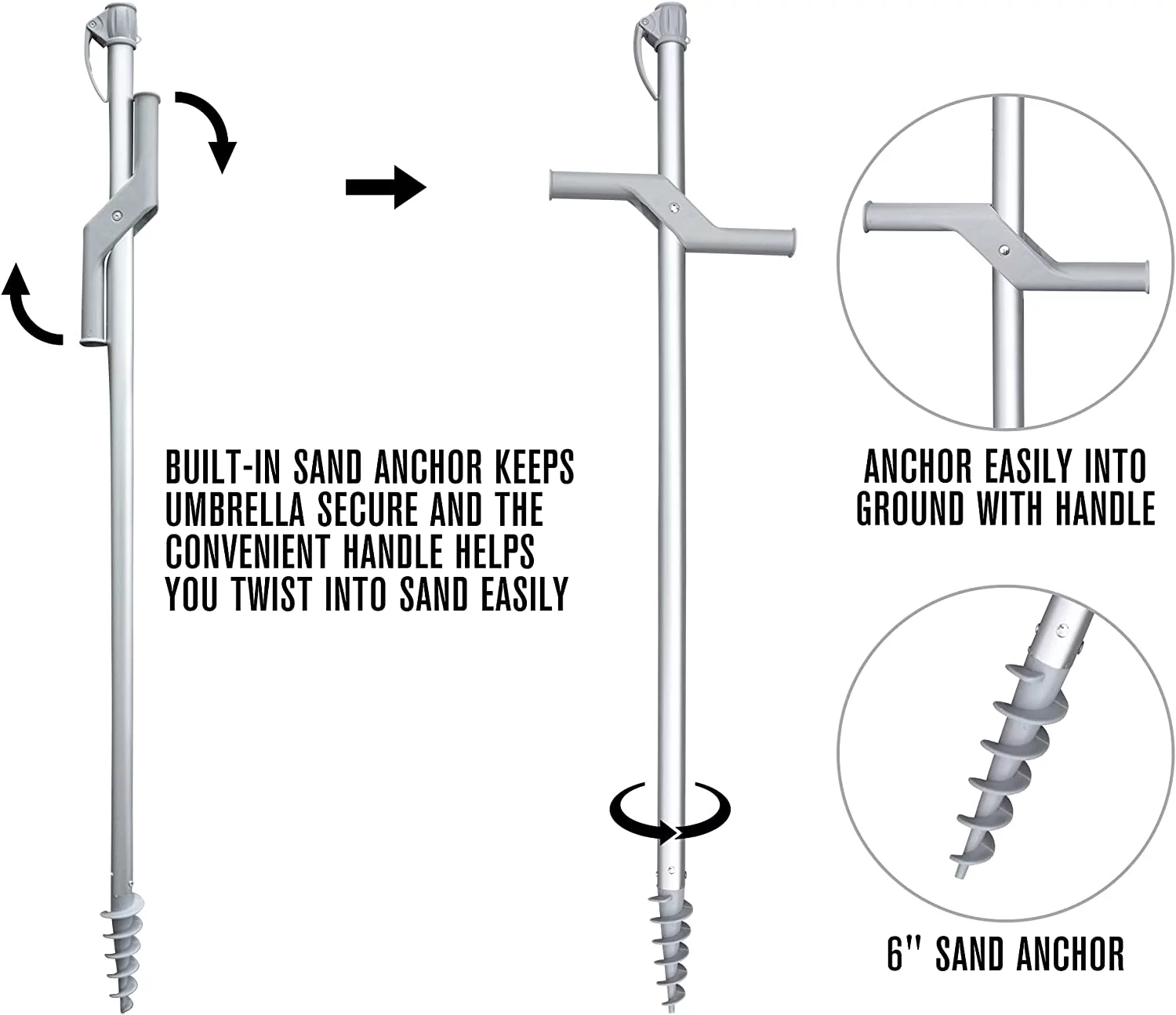 E-Z UP EZUUMB7HRVM 7 ft. Venice Mod Black Hurley Umbrella