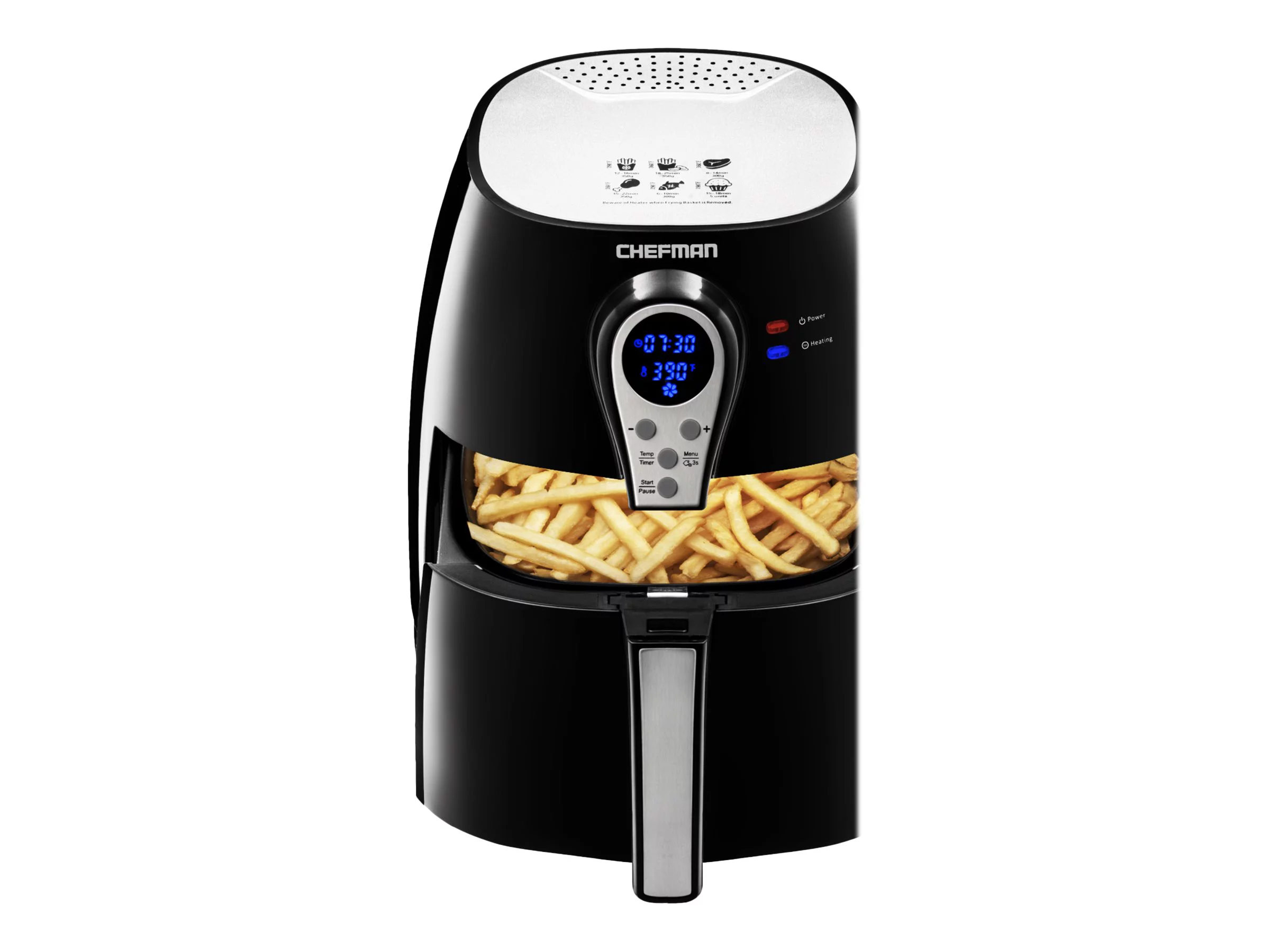 Chefman RJ38-P1 - Hot air fryer - 2.6 qt - black/stainless steel