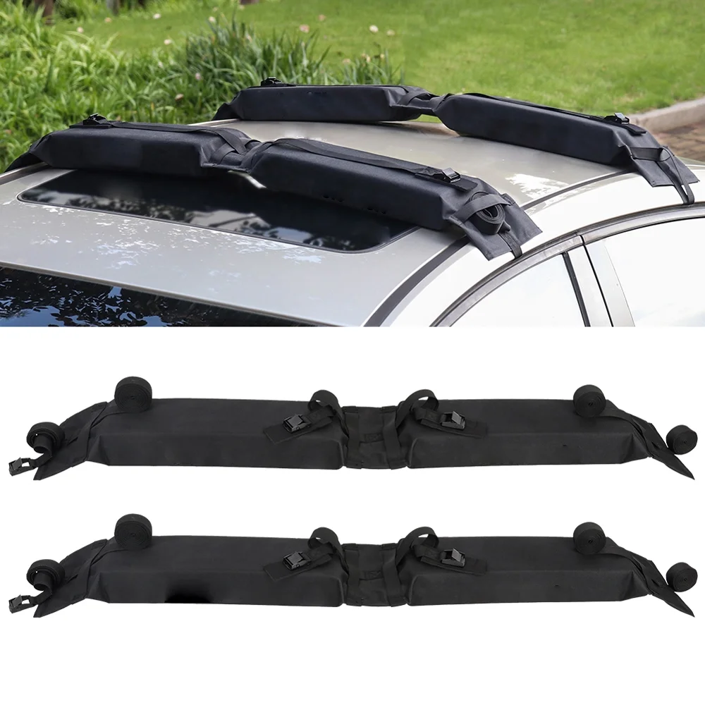 Carevas Universal Auto Soft Car Roof Rack Outdoor Rooftop Luggage Carry Load 60kg Baggage Easy Fit Removable 600D Oxford & PVC