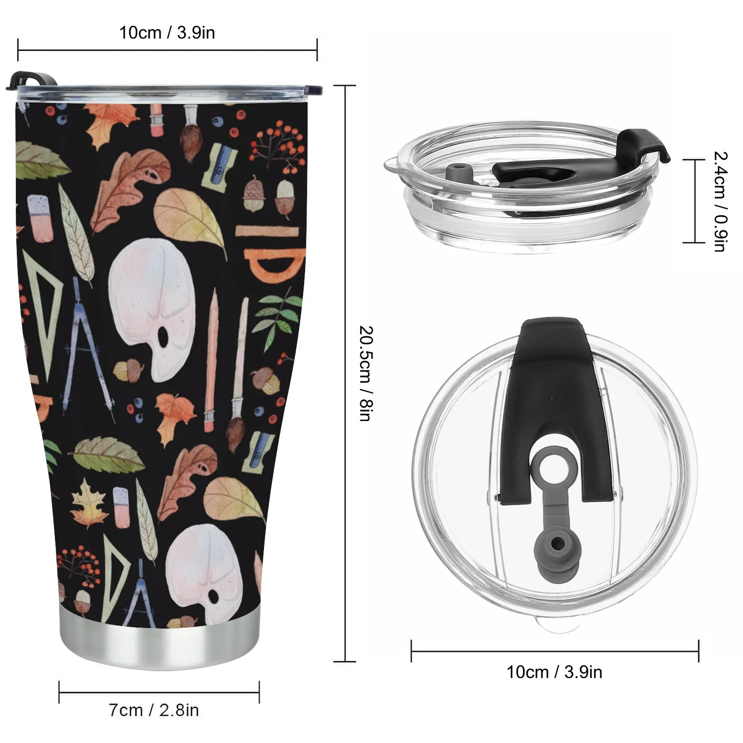 Hidove Stainless Steel Tumbler, a Set of Watercolor 30oz Leak Proof & Stainless Steel Bottle for Hot & Cold Drinks - Coffee Travel Mug, Water Metal Canteen, Thermal Cup