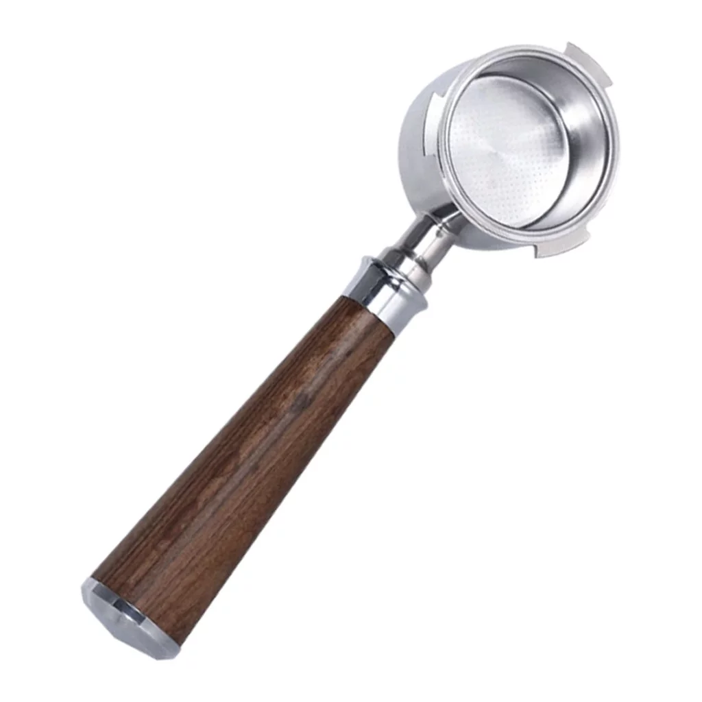 51mm Bottomless with Filter Basket Solid Wood Coffee Tool for EC680 EC685 Espresso Machines - A Black